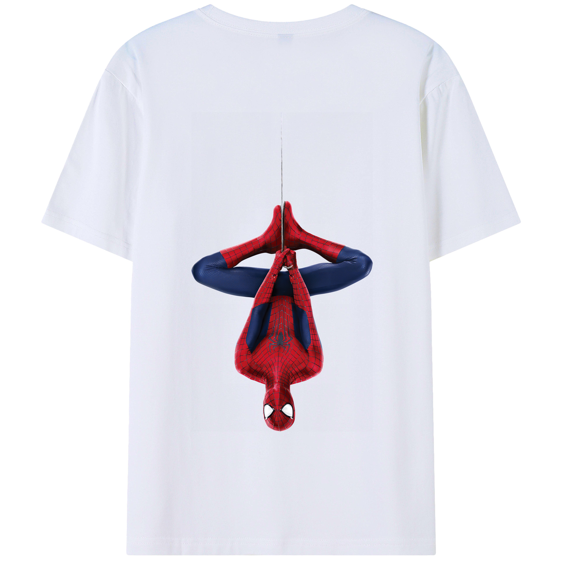 （画像用） Spider Man スパイダーマン 綿100％ メンズ半袖Tシャツ（バックプリント） 通気性