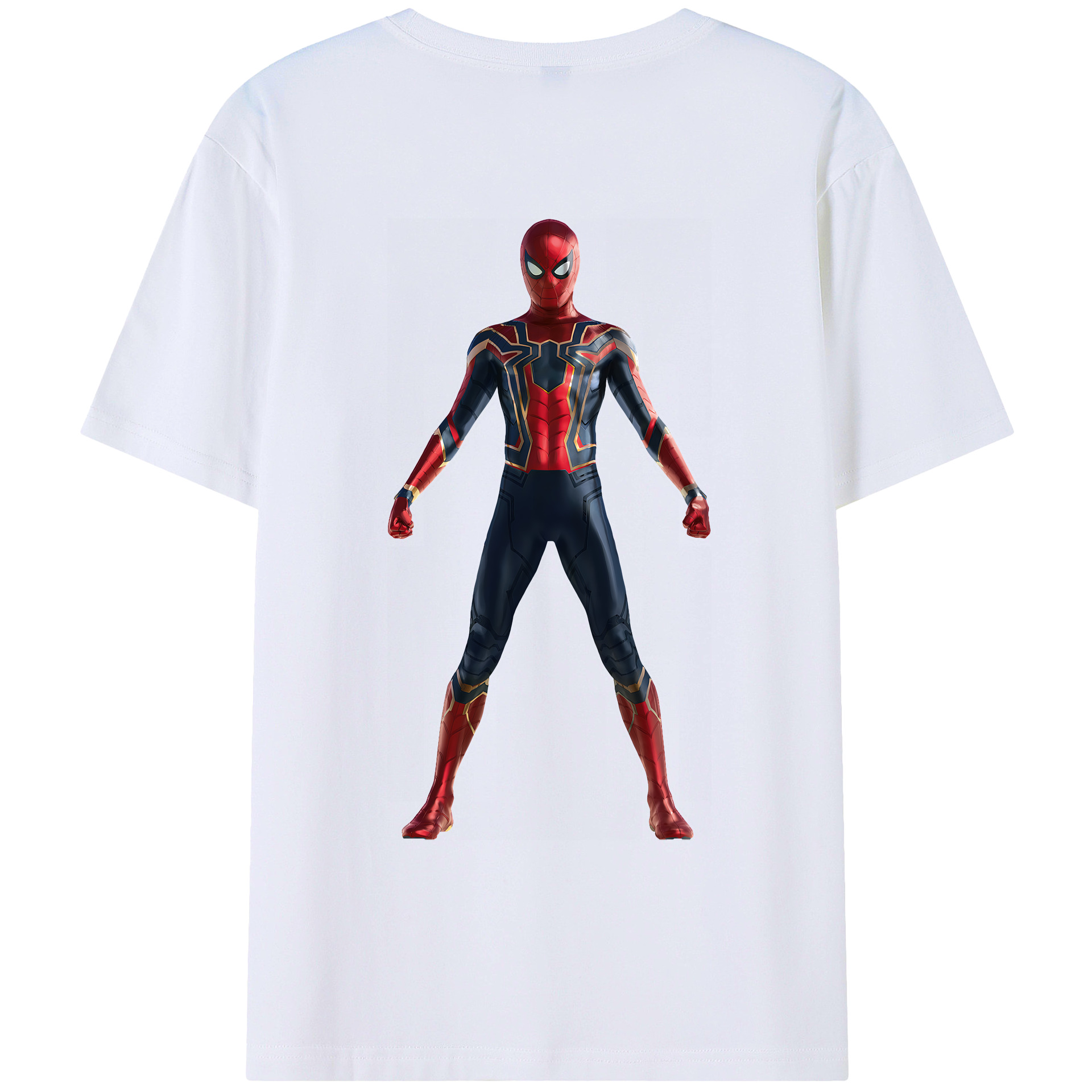 （画像用） Spider Man スパイダーマン 綿100％ メンズ半袖Tシャツ（バックプリント） 通気性
