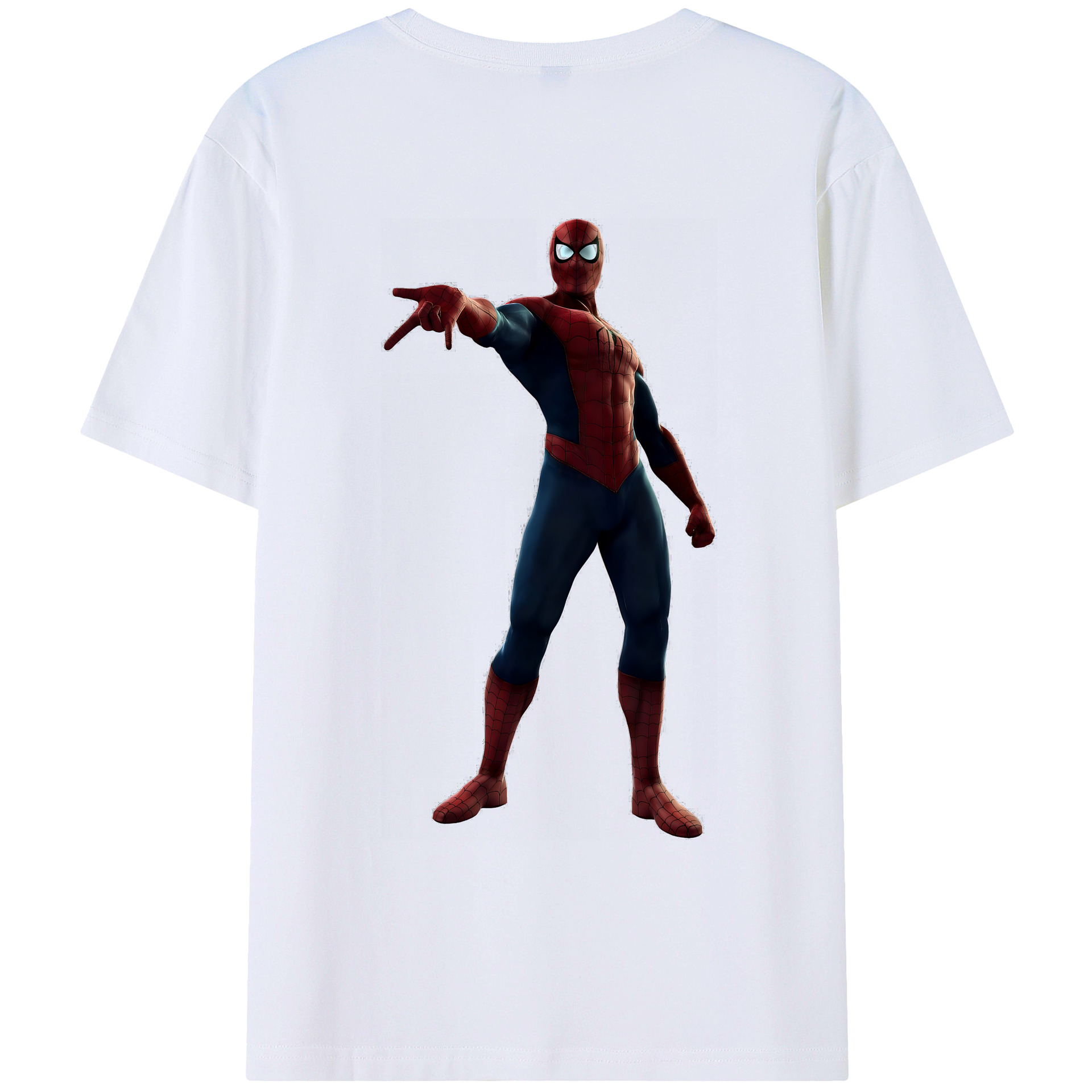 （画像用） Spider Man スパイダーマン 綿100％ メンズ半袖Tシャツ（バックプリント） 通気性