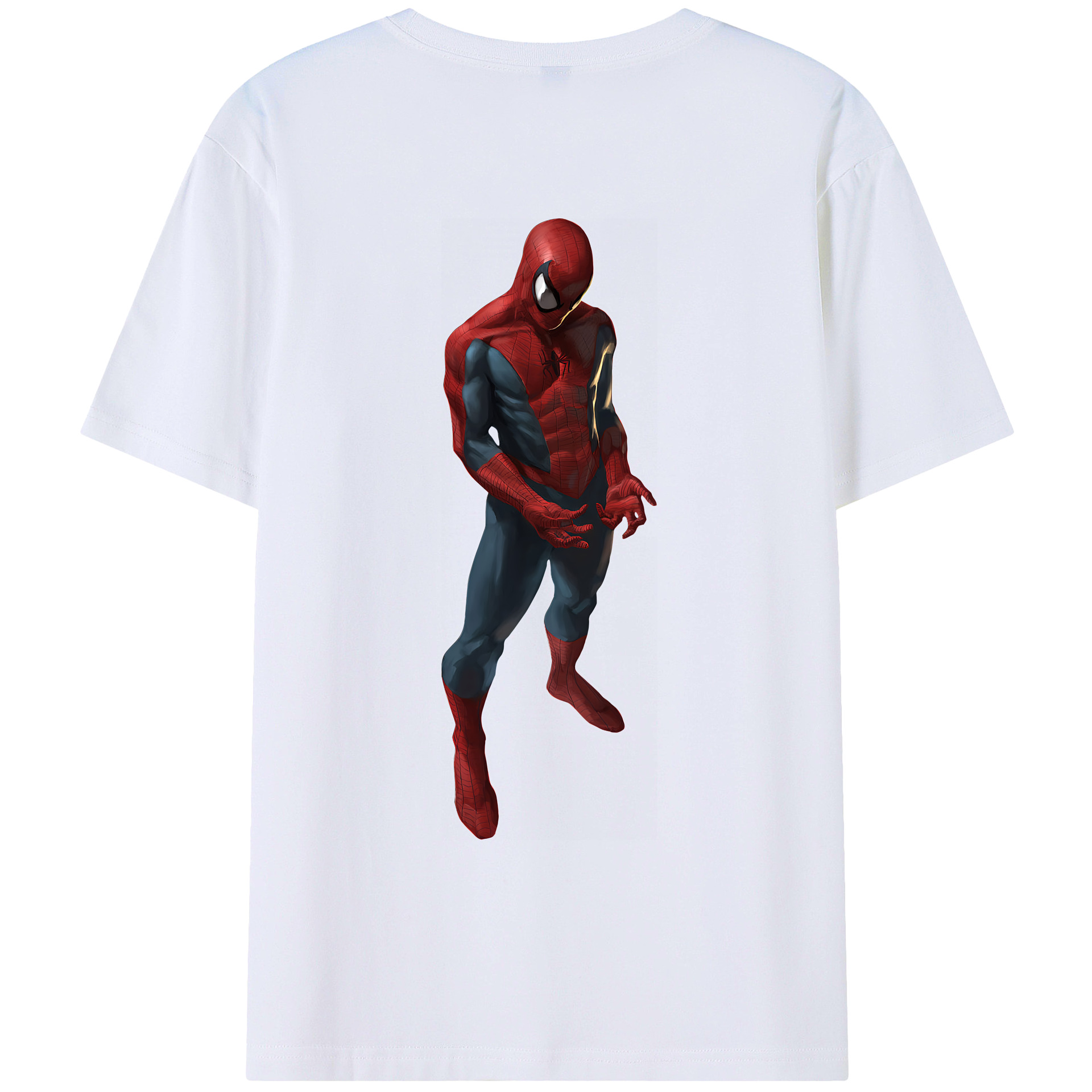 （画像用） Spider Man スパイダーマン 綿100％ メンズ半袖Tシャツ（バックプリント） 通気性