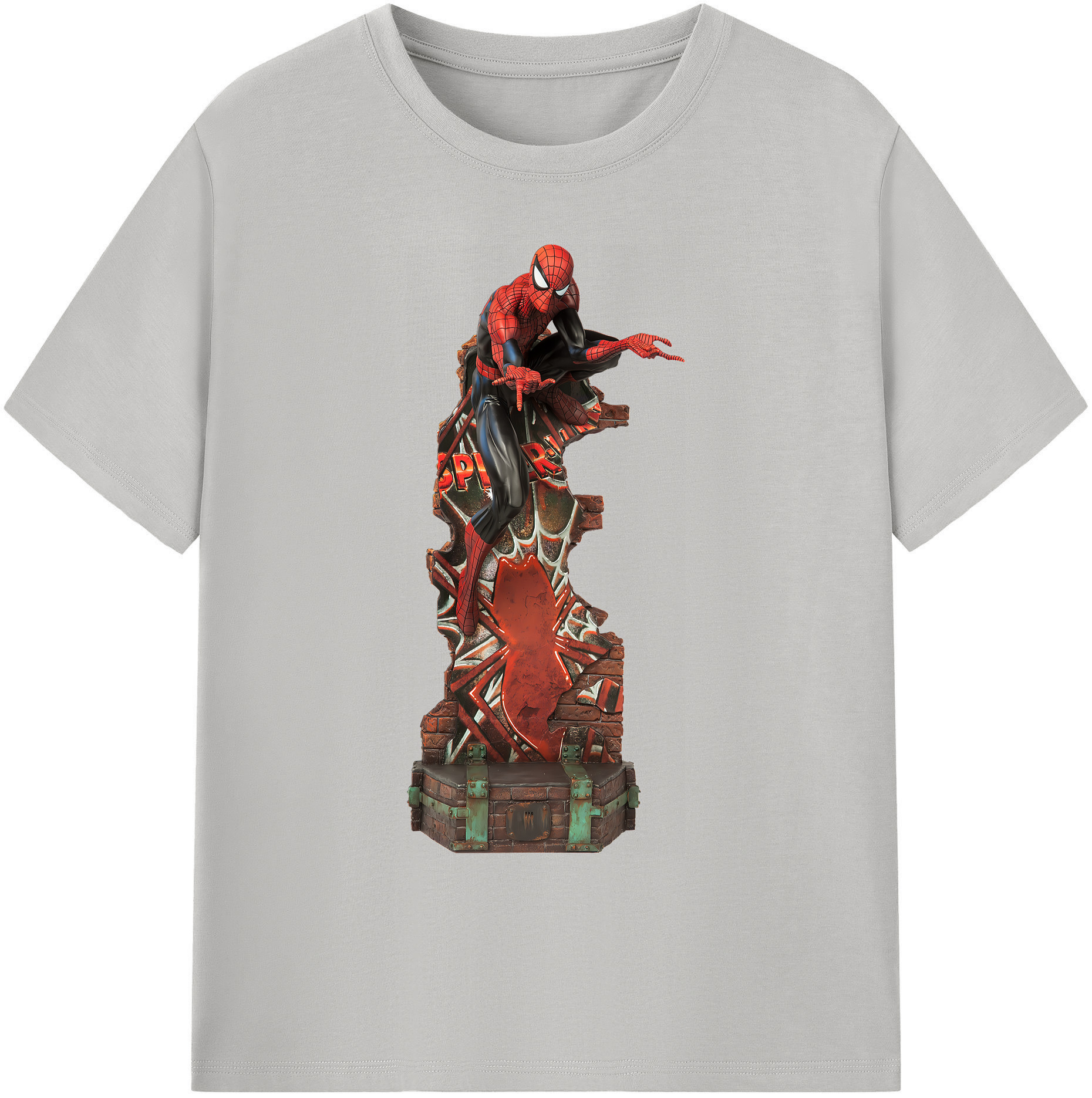 （画像用） Spider Man スパイダーマン 綿100％ メンズ半袖Tシャツ｜肌触りやわらか＆通気性
