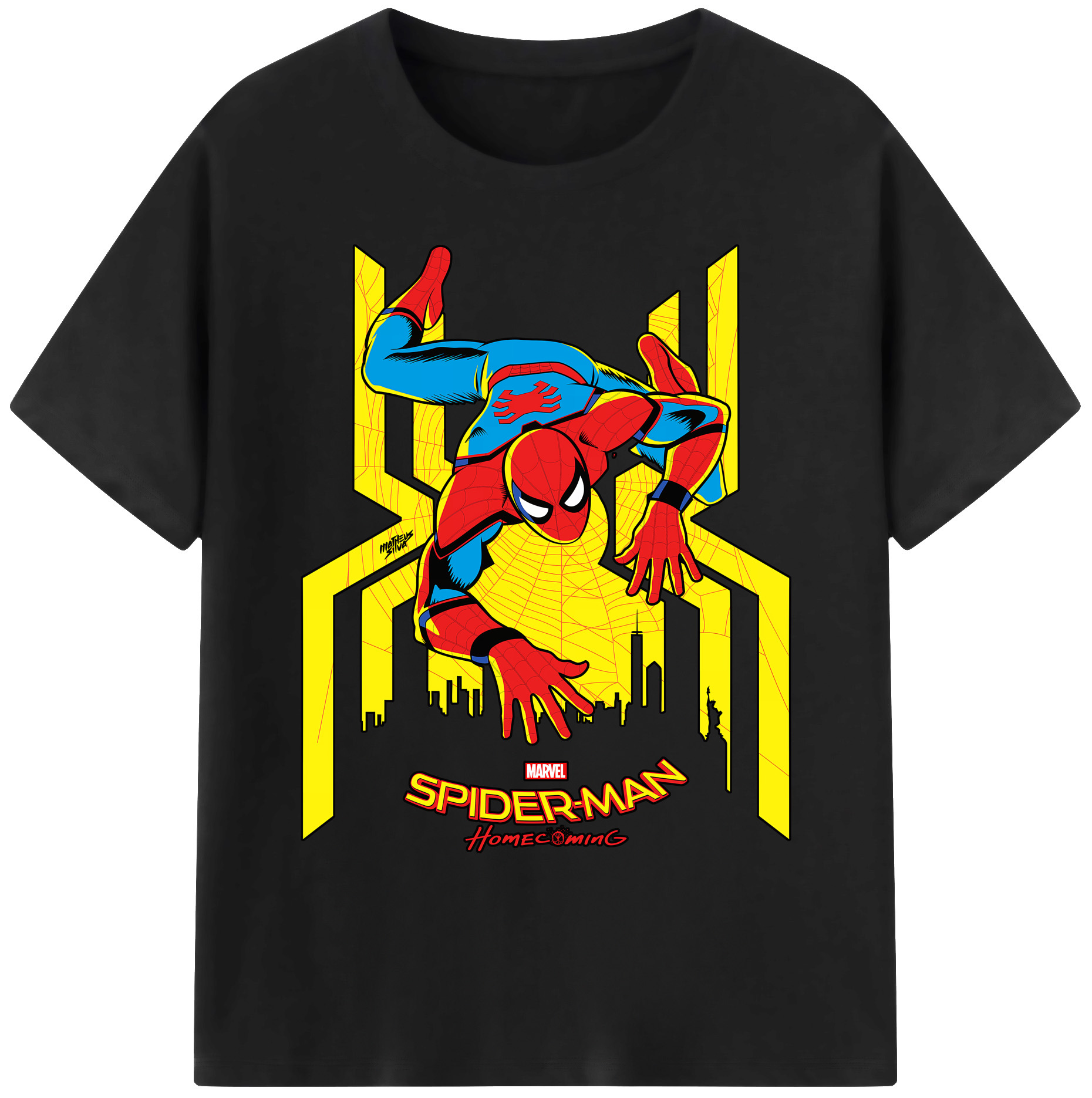 （画像用） Spider Man スパイダーマン 綿100％ メンズ半袖Tシャツ｜肌触りやわらか＆通気性