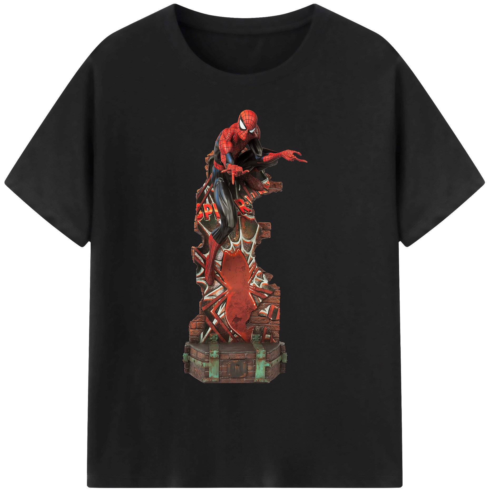 （画像用） Spider Man スパイダーマン 綿100％ メンズ半袖Tシャツ｜肌触りやわらか＆通気性