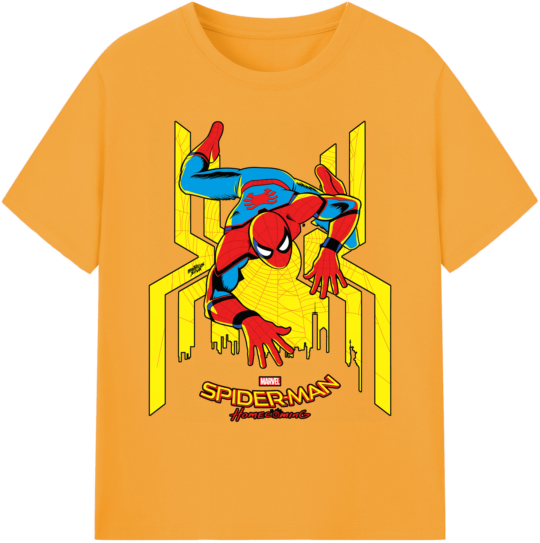 （画像用） Spider Man スパイダーマン 綿100％ メンズ半袖Tシャツ｜肌触りやわらか＆通気性