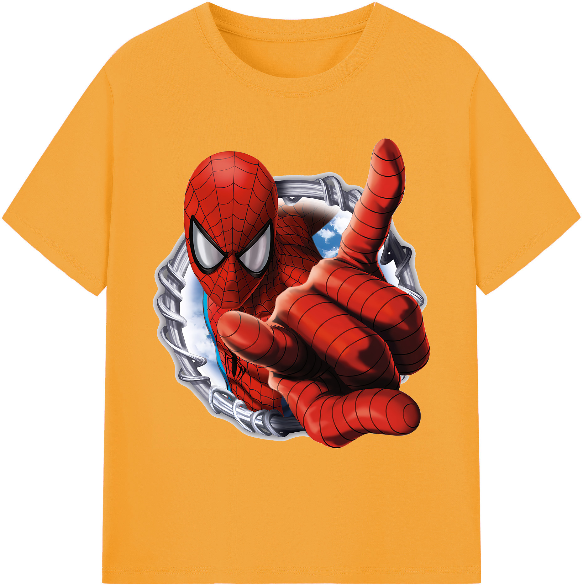 （画像用） Spider Man スパイダーマン 綿100％ メンズ半袖Tシャツ｜肌触りやわらか＆通気性
