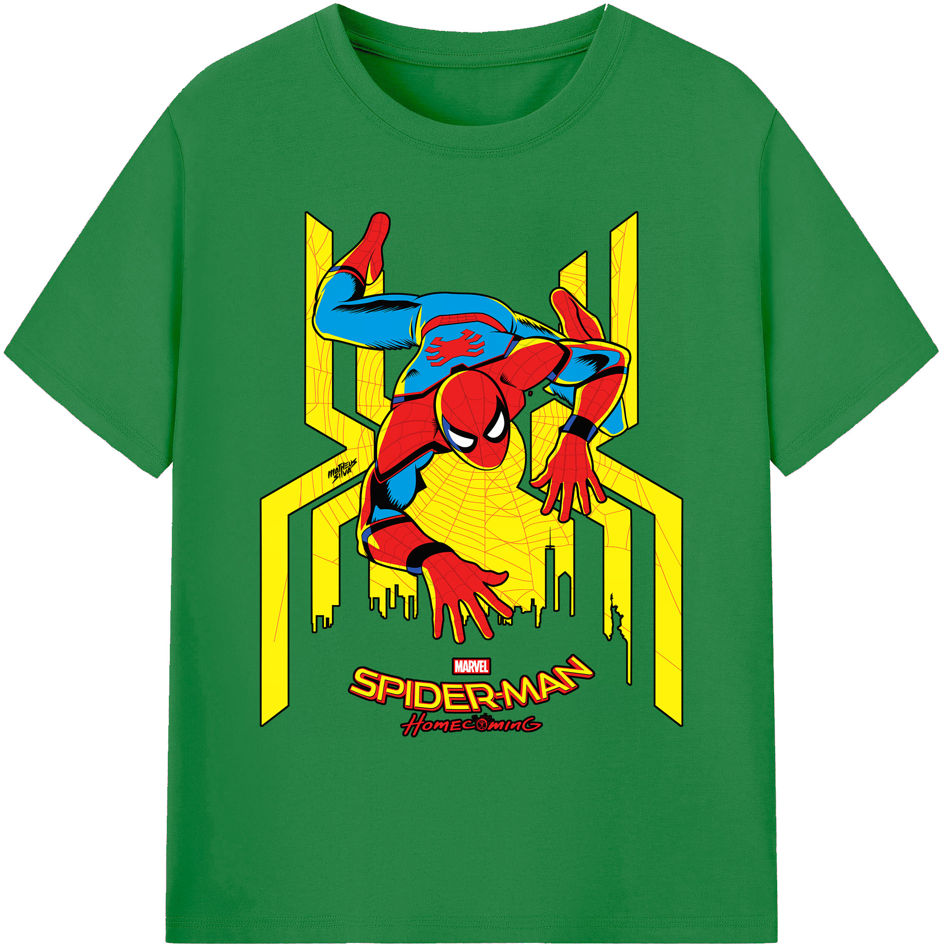 （画像用） Spider Man スパイダーマン 綿100％ メンズ半袖Tシャツ｜肌触りやわらか＆通気性