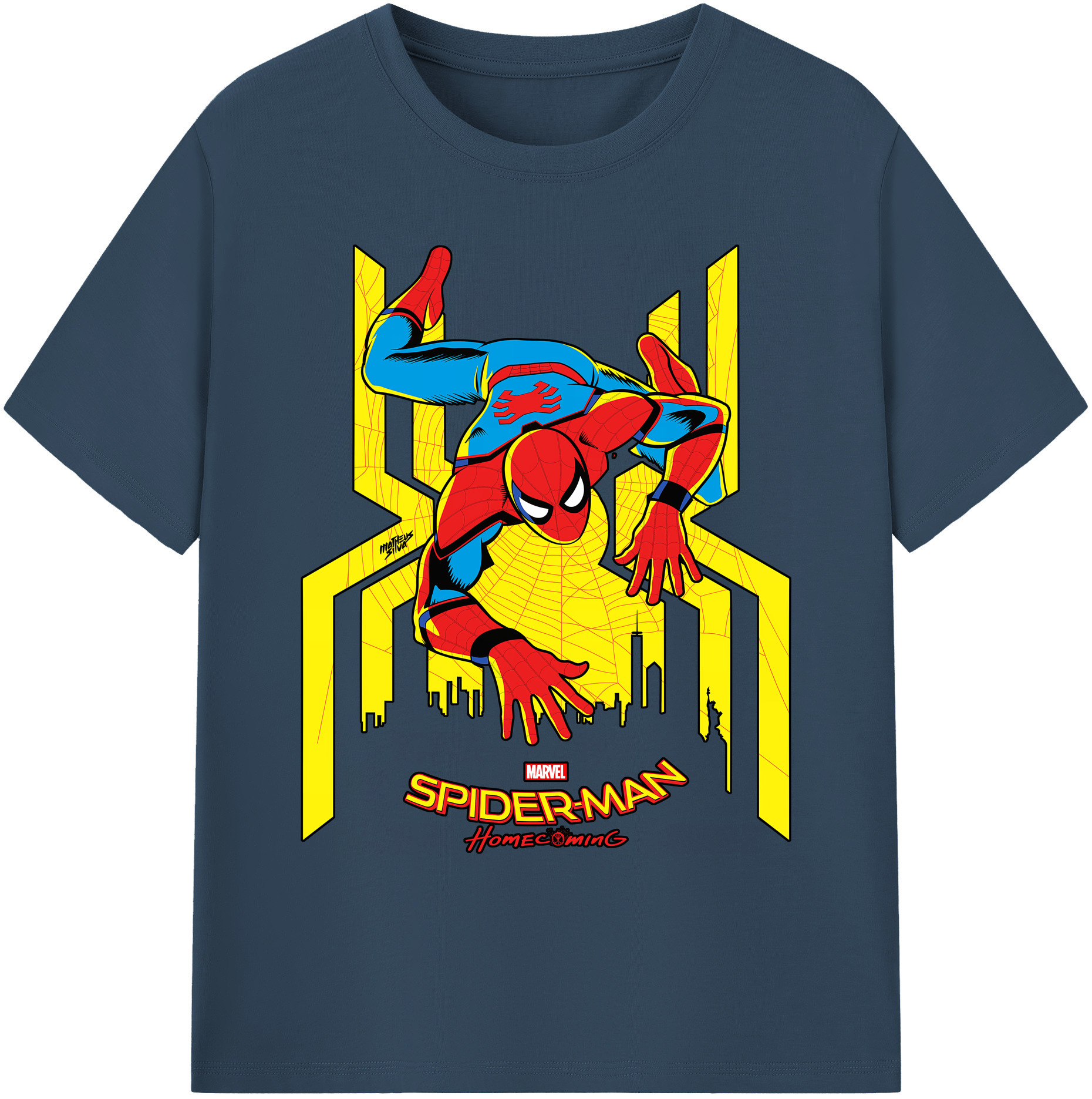 （画像用） Spider Man スパイダーマン 綿100％ メンズ半袖Tシャツ｜肌触りやわらか＆通気性