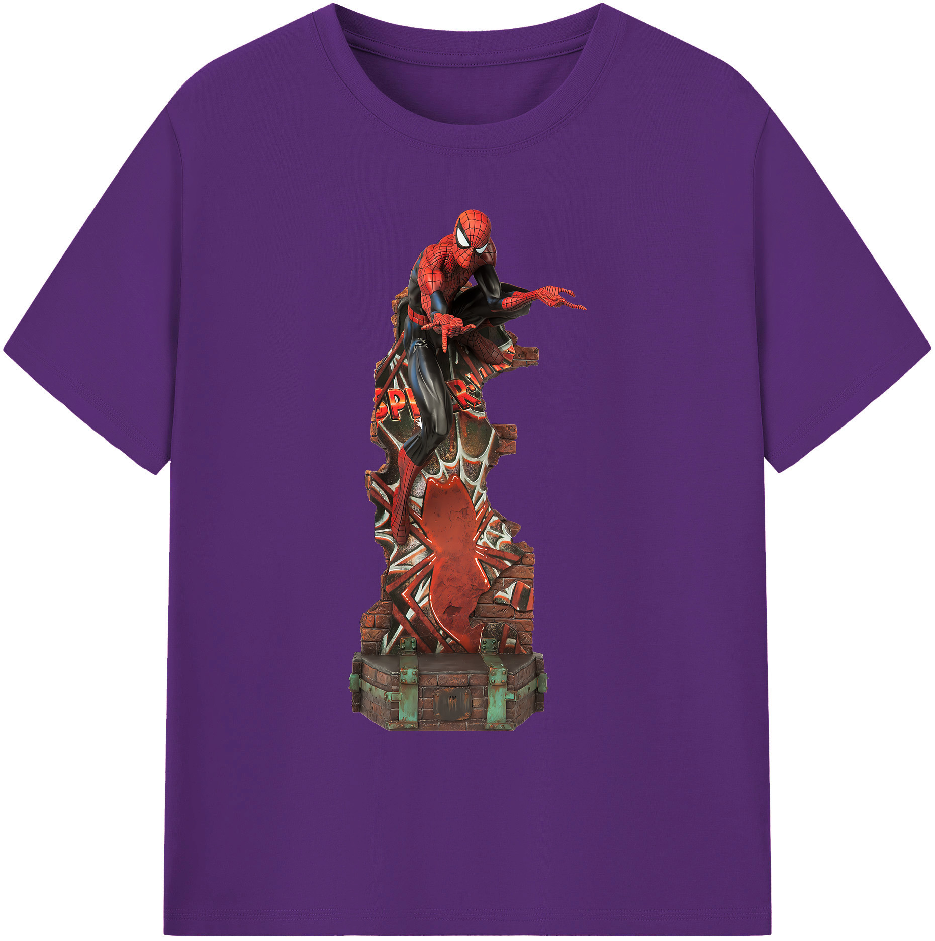 （画像用） Spider Man スパイダーマン 綿100％ メンズ半袖Tシャツ｜肌触りやわらか＆通気性