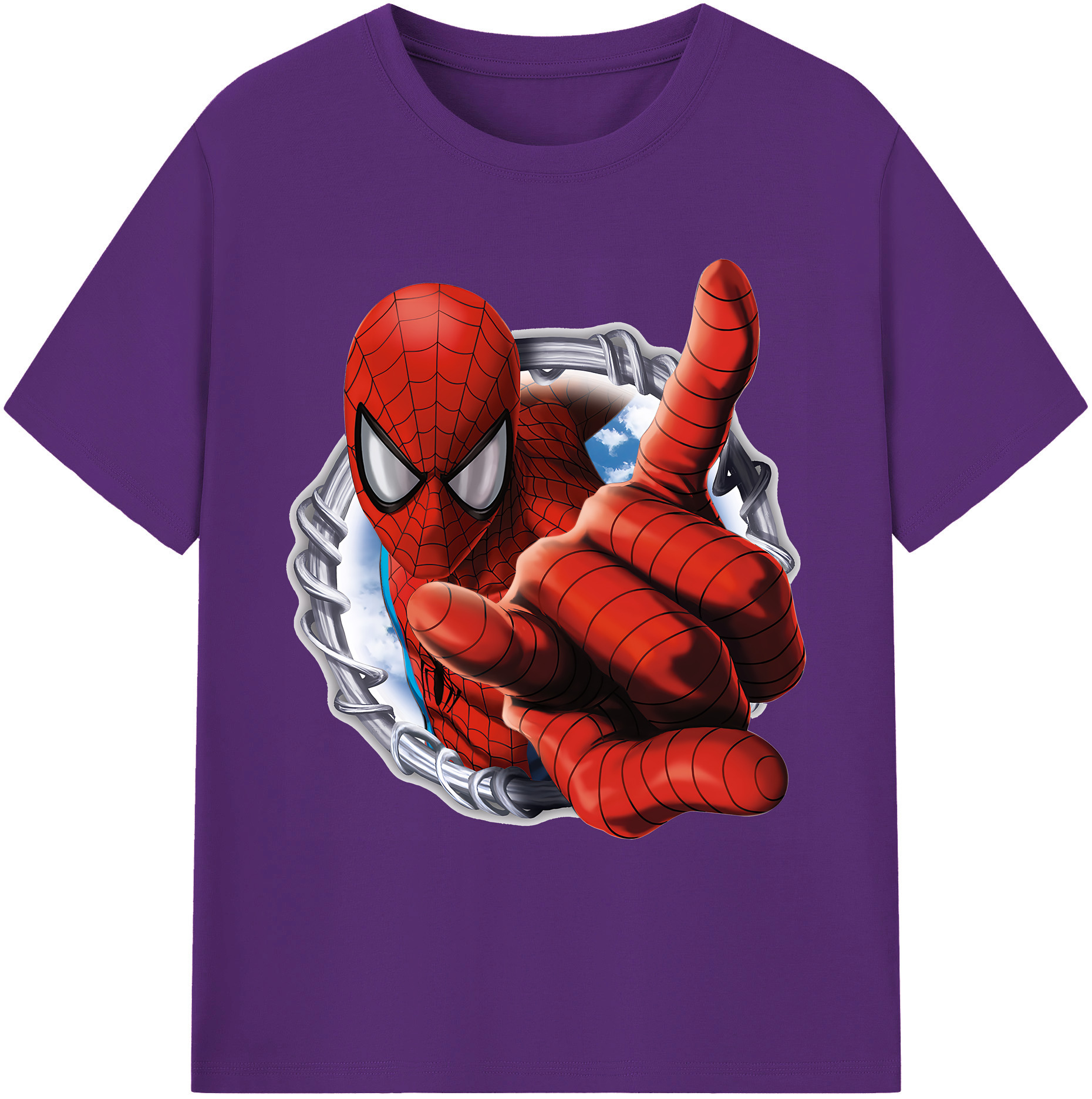 （画像用） Spider Man スパイダーマン 綿100％ メンズ半袖Tシャツ｜肌触りやわらか＆通気性