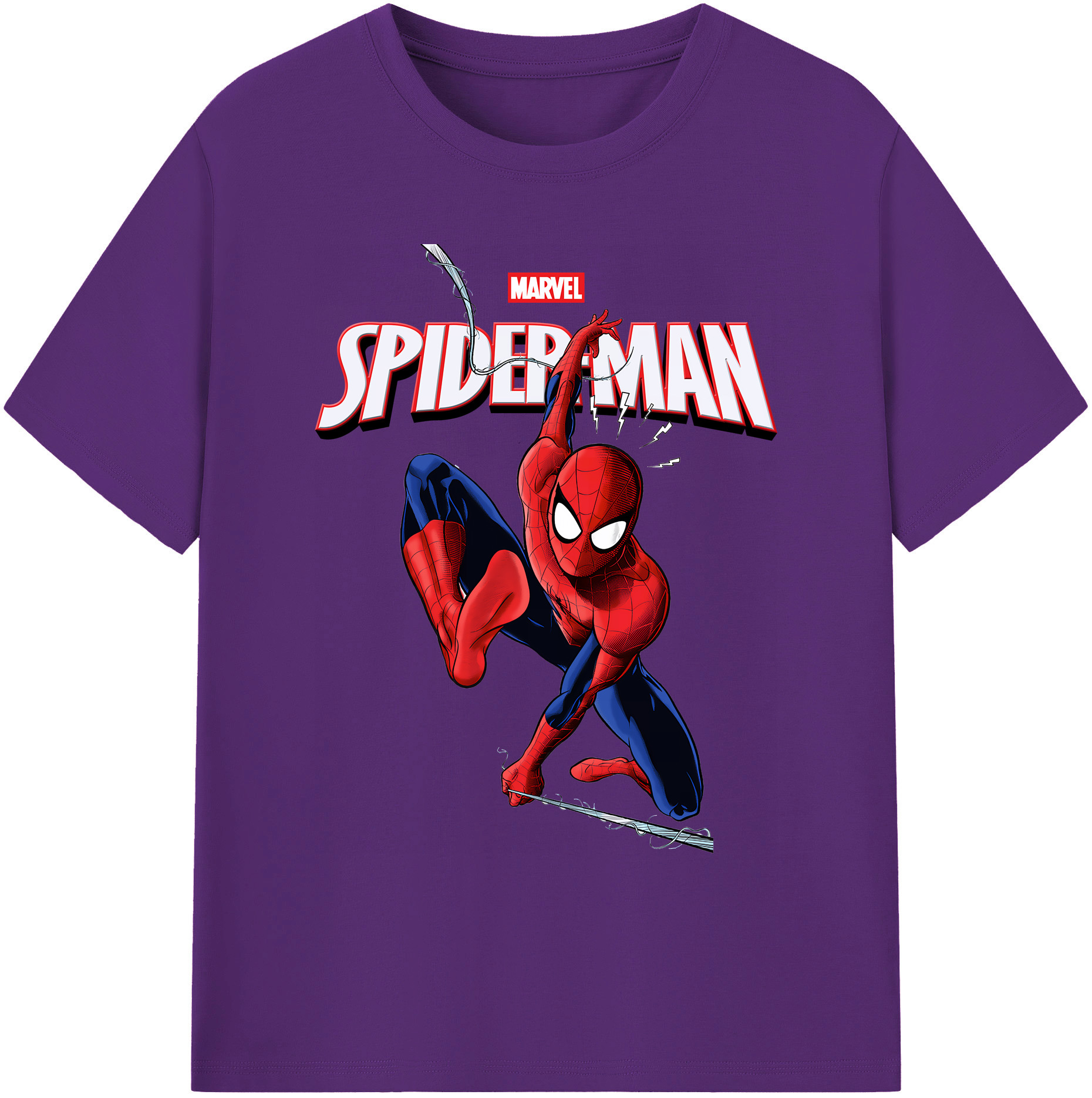 （画像用） Spider Man スパイダーマン 綿100％ メンズ半袖Tシャツ｜肌触りやわらか＆通気性