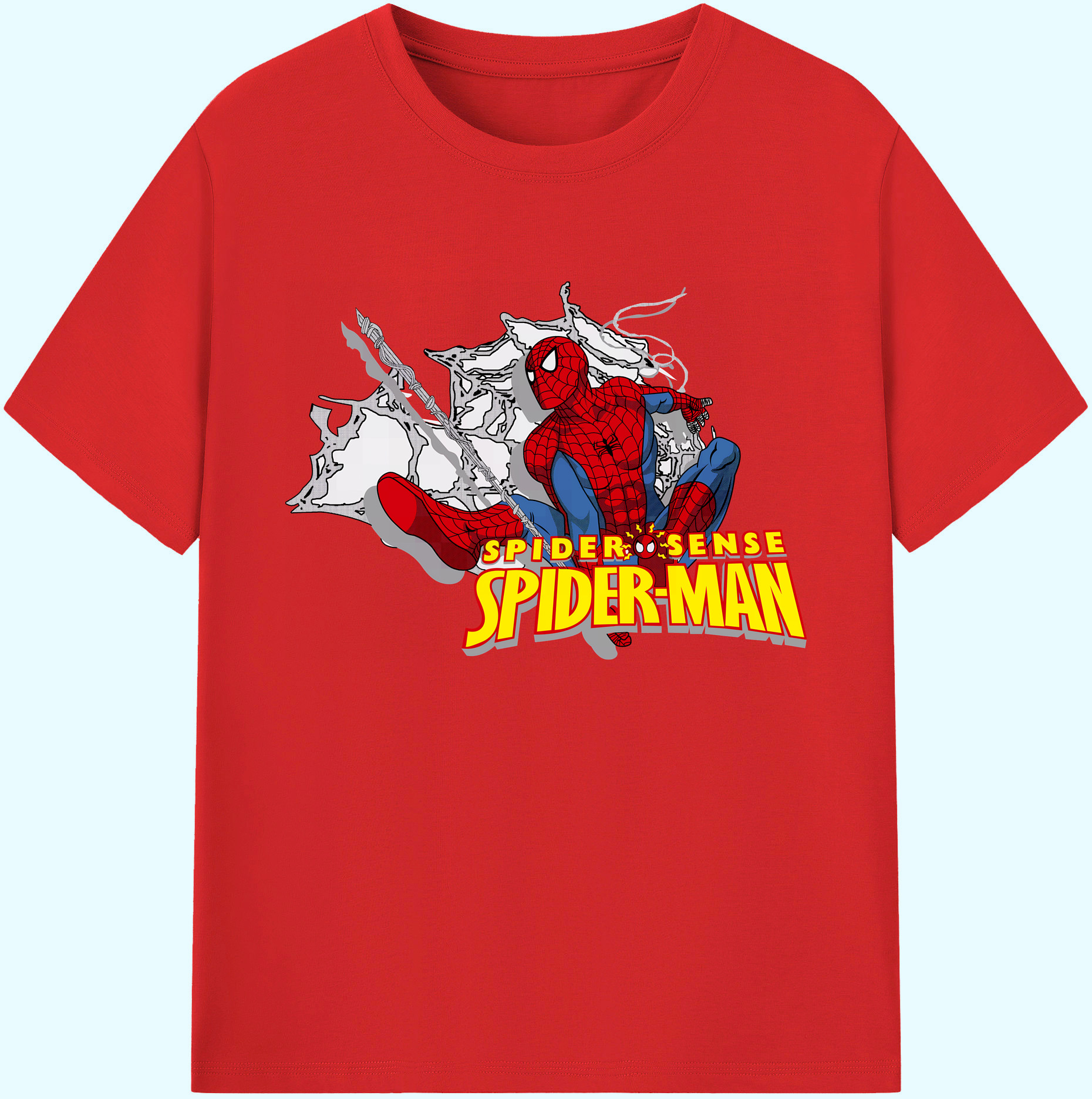（画像用） Spider Man スパイダーマン 綿100％ メンズ半袖Tシャツ｜肌触りやわらか＆通気性