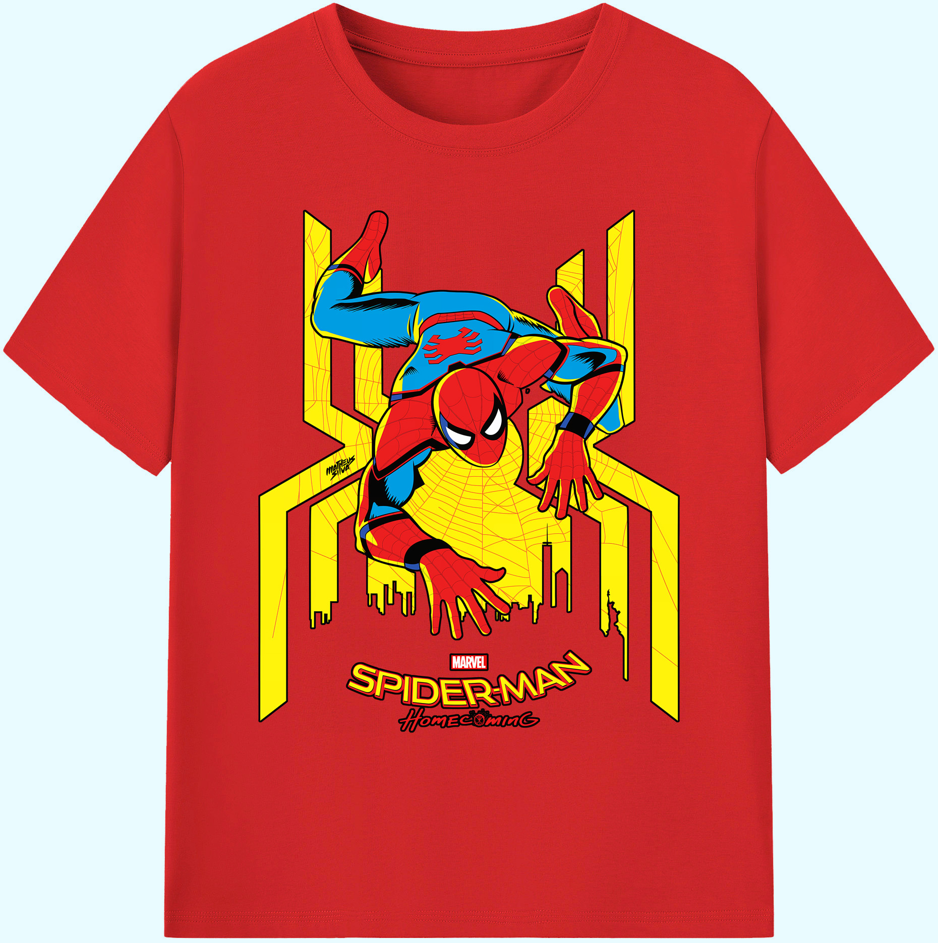 （画像用） Spider Man スパイダーマン 綿100％ メンズ半袖Tシャツ｜肌触りやわらか＆通気性