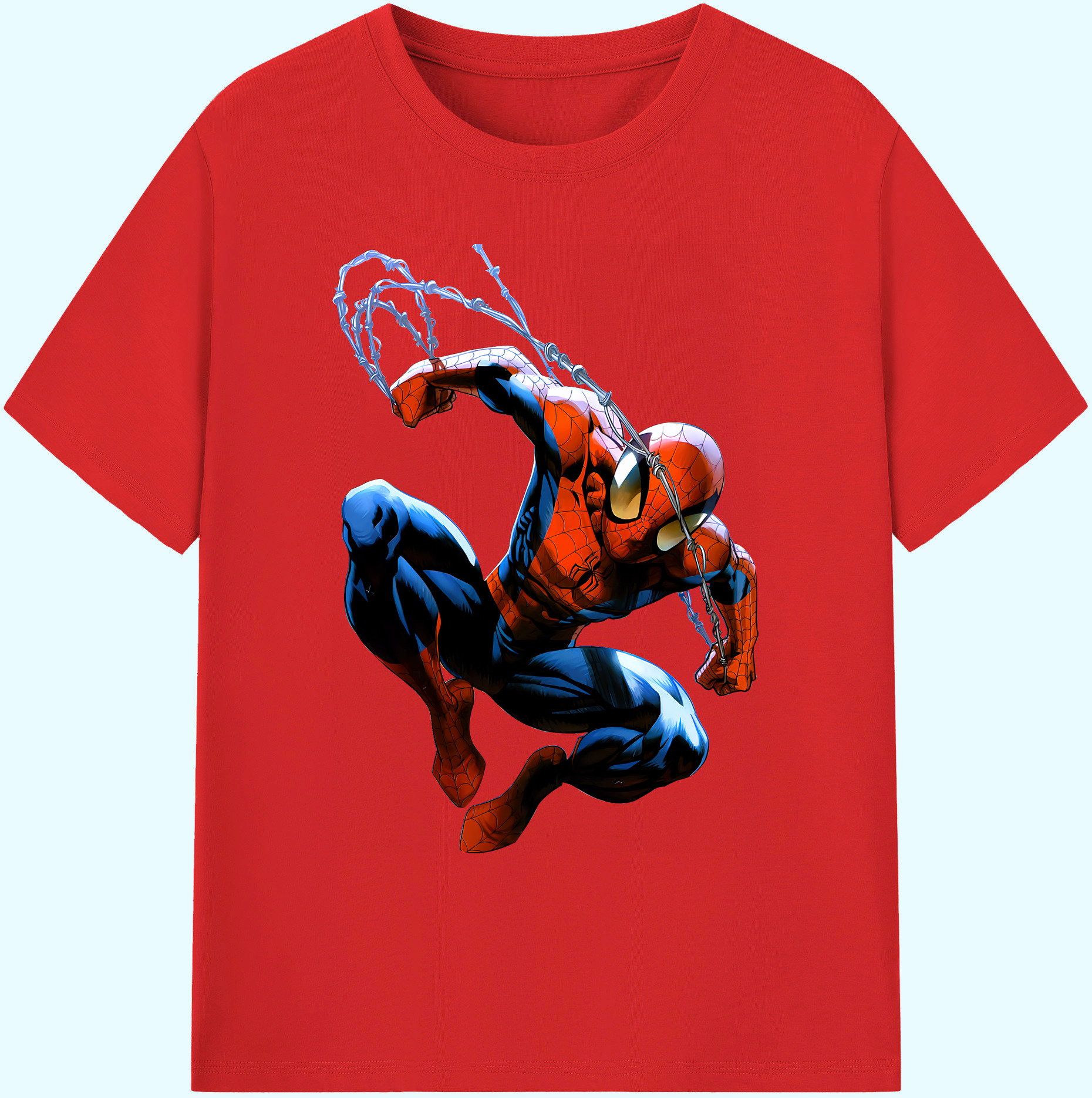 （画像用） Spider Man スパイダーマン 綿100％ メンズ半袖Tシャツ｜肌触りやわらか＆通気性