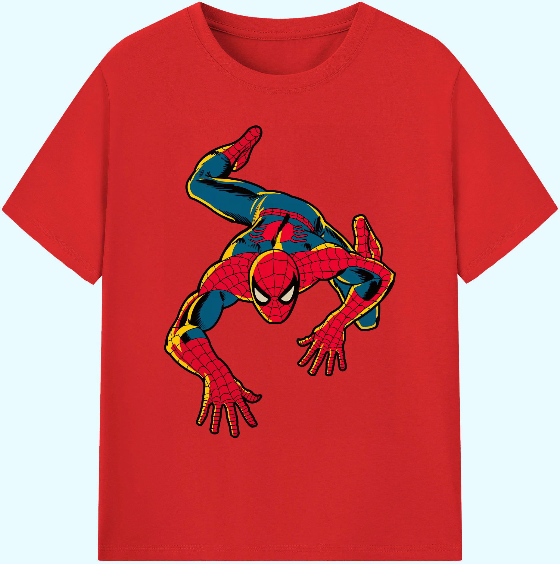 （画像用） Spider Man スパイダーマン 綿100％ メンズ半袖Tシャツ｜肌触りやわらか＆通気性