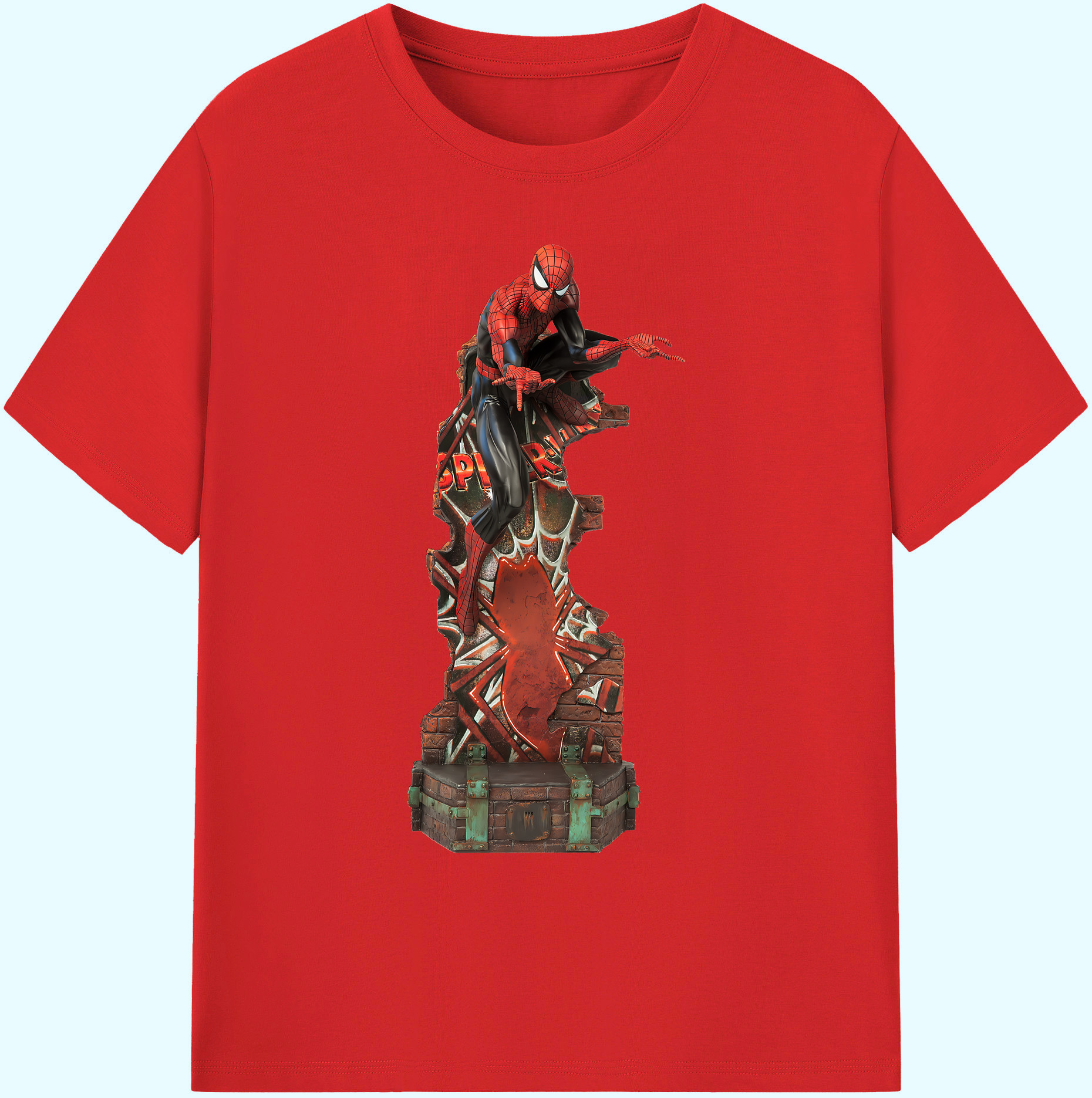 （画像用） Spider Man スパイダーマン 綿100％ メンズ半袖Tシャツ｜肌触りやわらか＆通気性