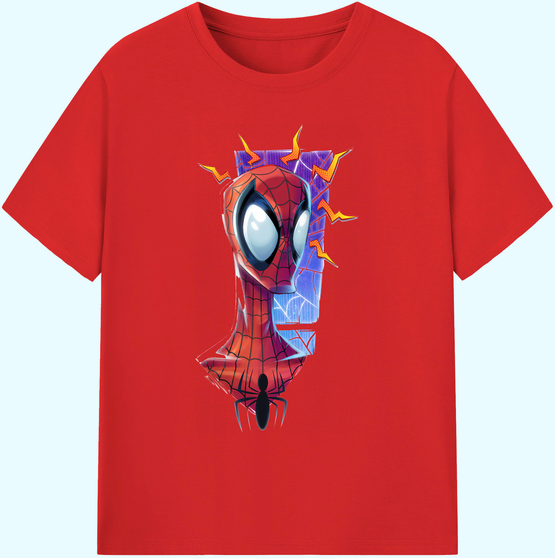 （画像用） Spider Man スパイダーマン 綿100％ メンズ半袖Tシャツ｜肌触りやわらか＆通気性