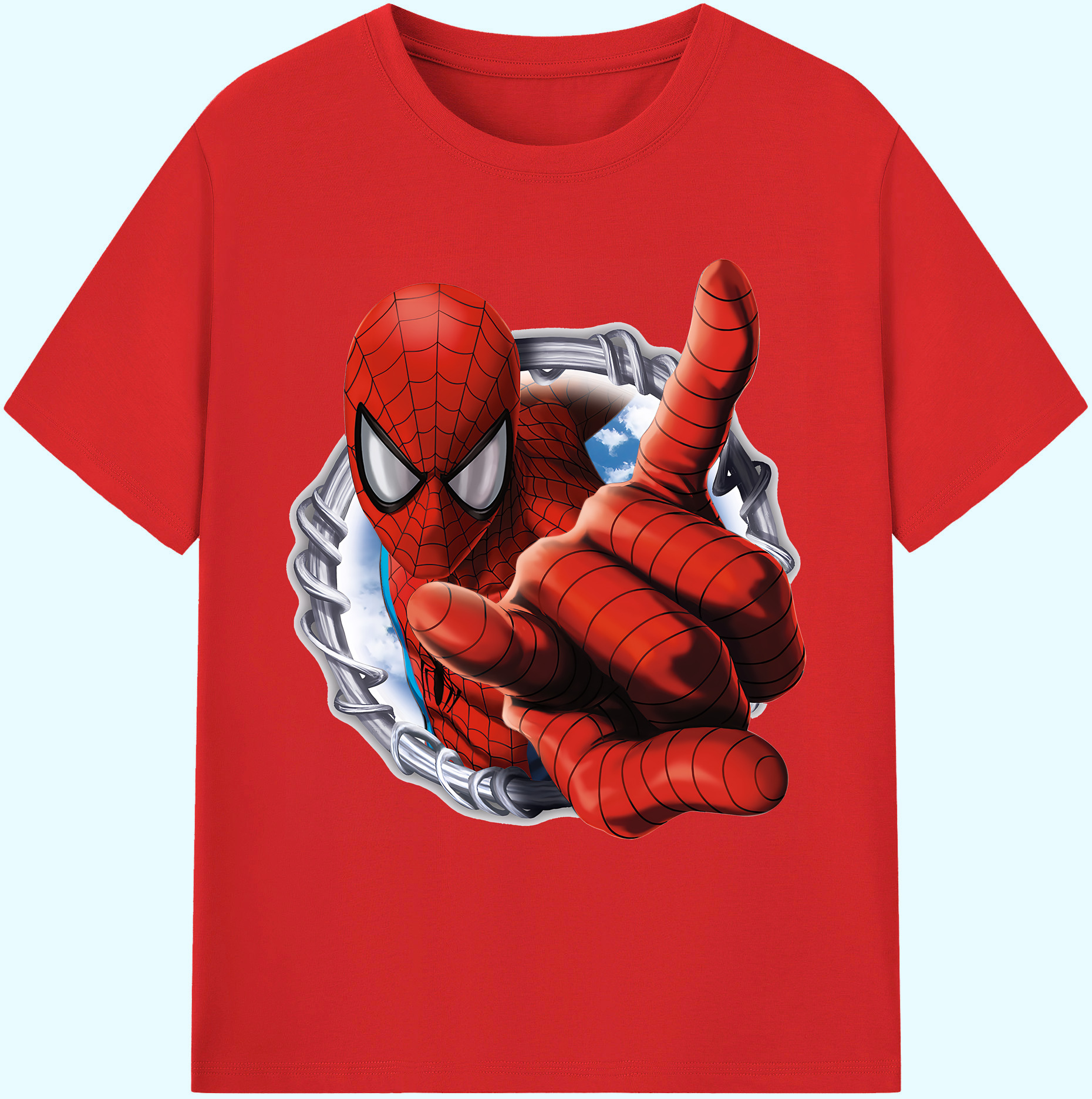 （画像用） Spider Man スパイダーマン 綿100％ メンズ半袖Tシャツ｜肌触りやわらか＆通気性