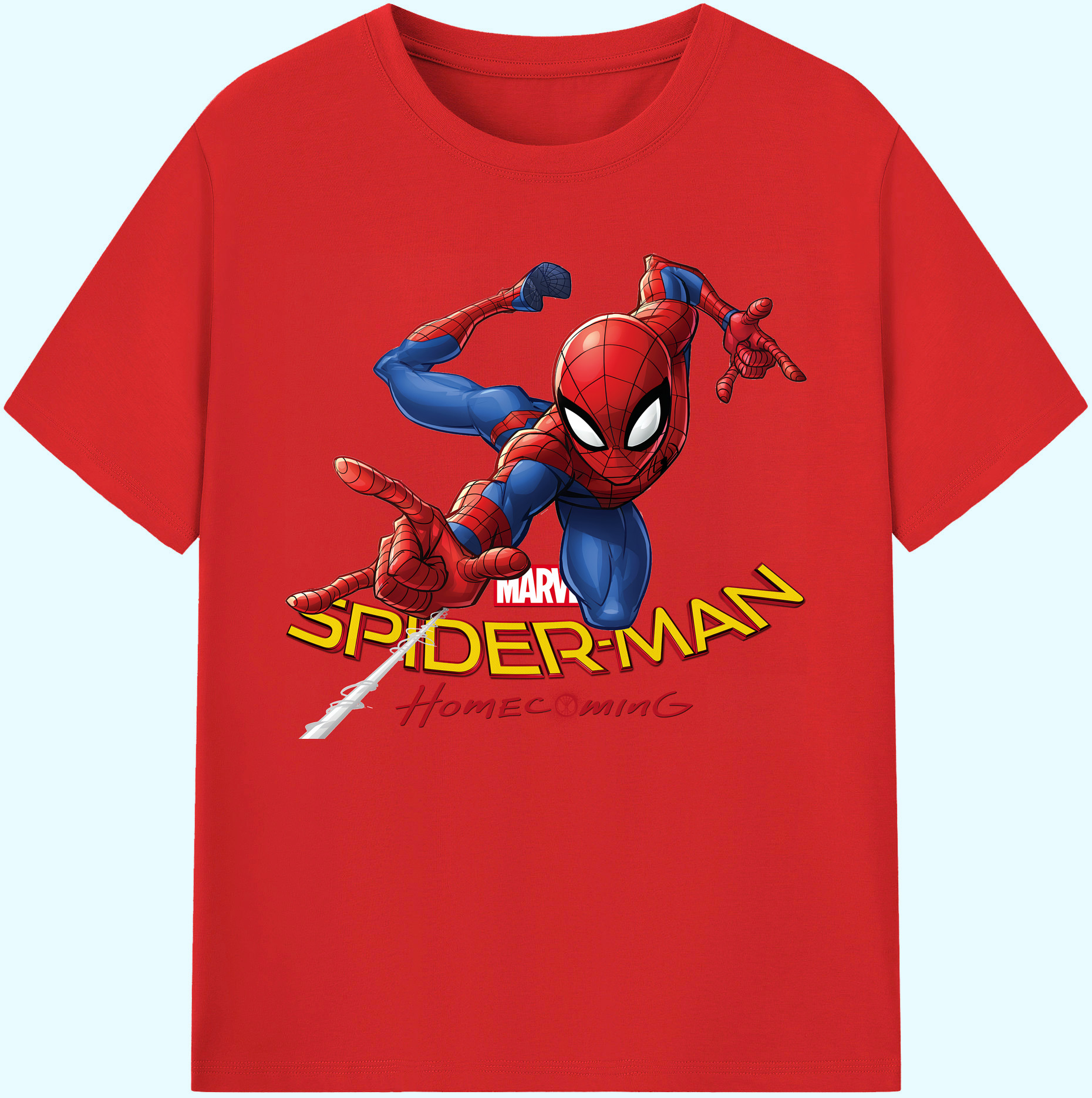 （画像用） Spider Man スパイダーマン 綿100％ メンズ半袖Tシャツ｜肌触りやわらか＆通気性