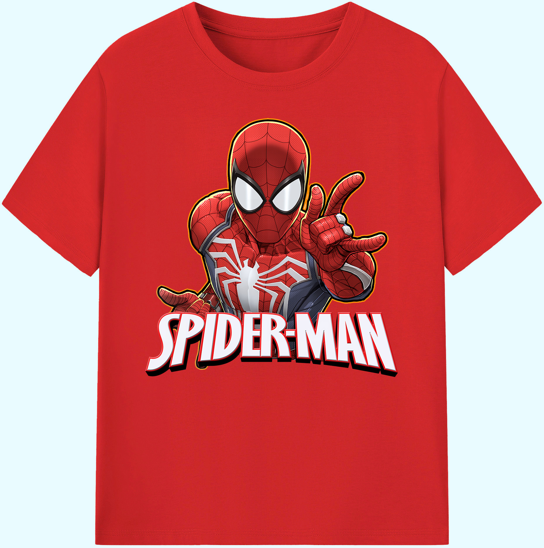 （画像用） Spider Man スパイダーマン 綿100％ メンズ半袖Tシャツ｜肌触りやわらか＆通気性