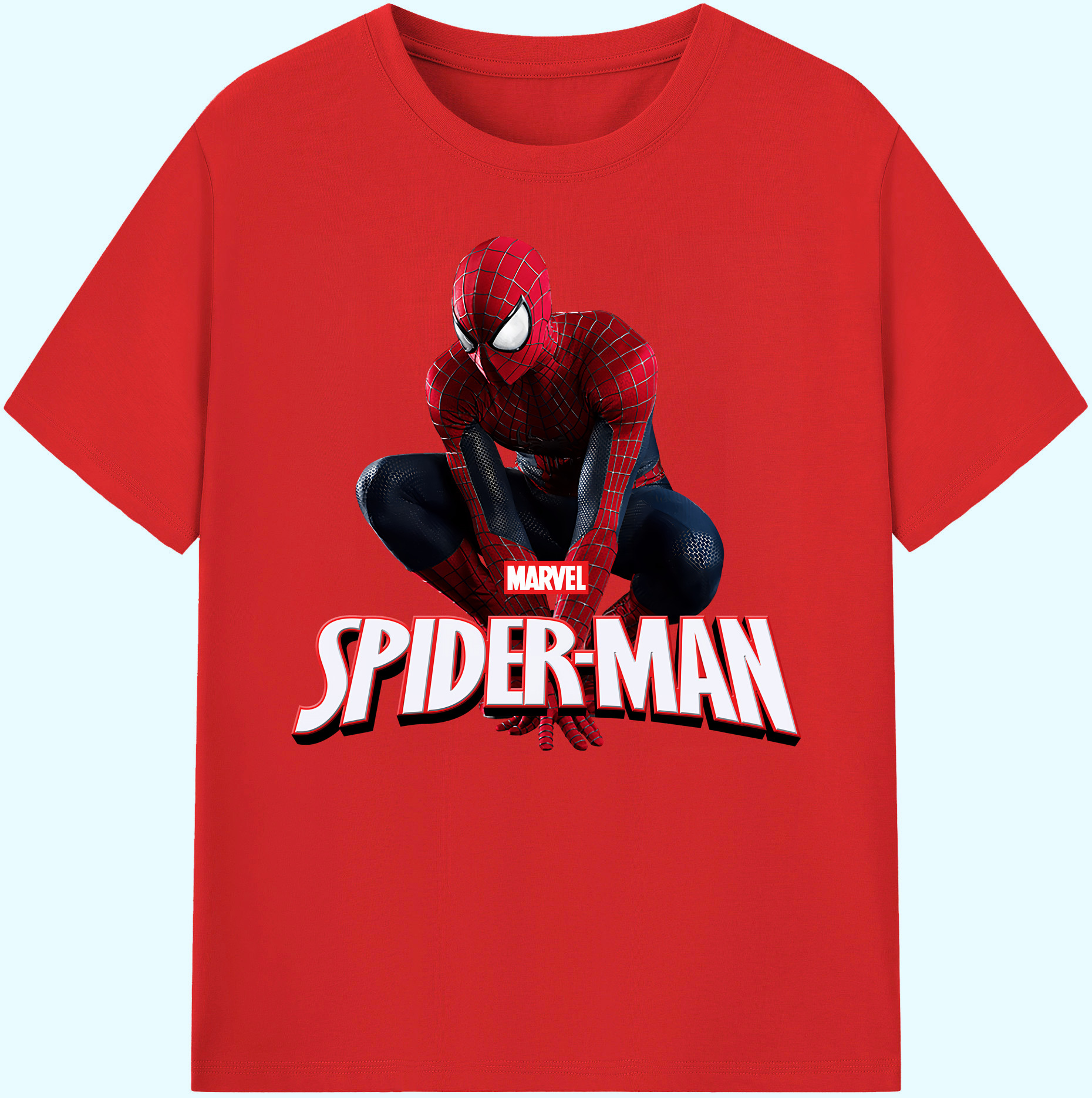 （画像用） Spider Man スパイダーマン 綿100％ メンズ半袖Tシャツ｜肌触りやわらか＆通気性