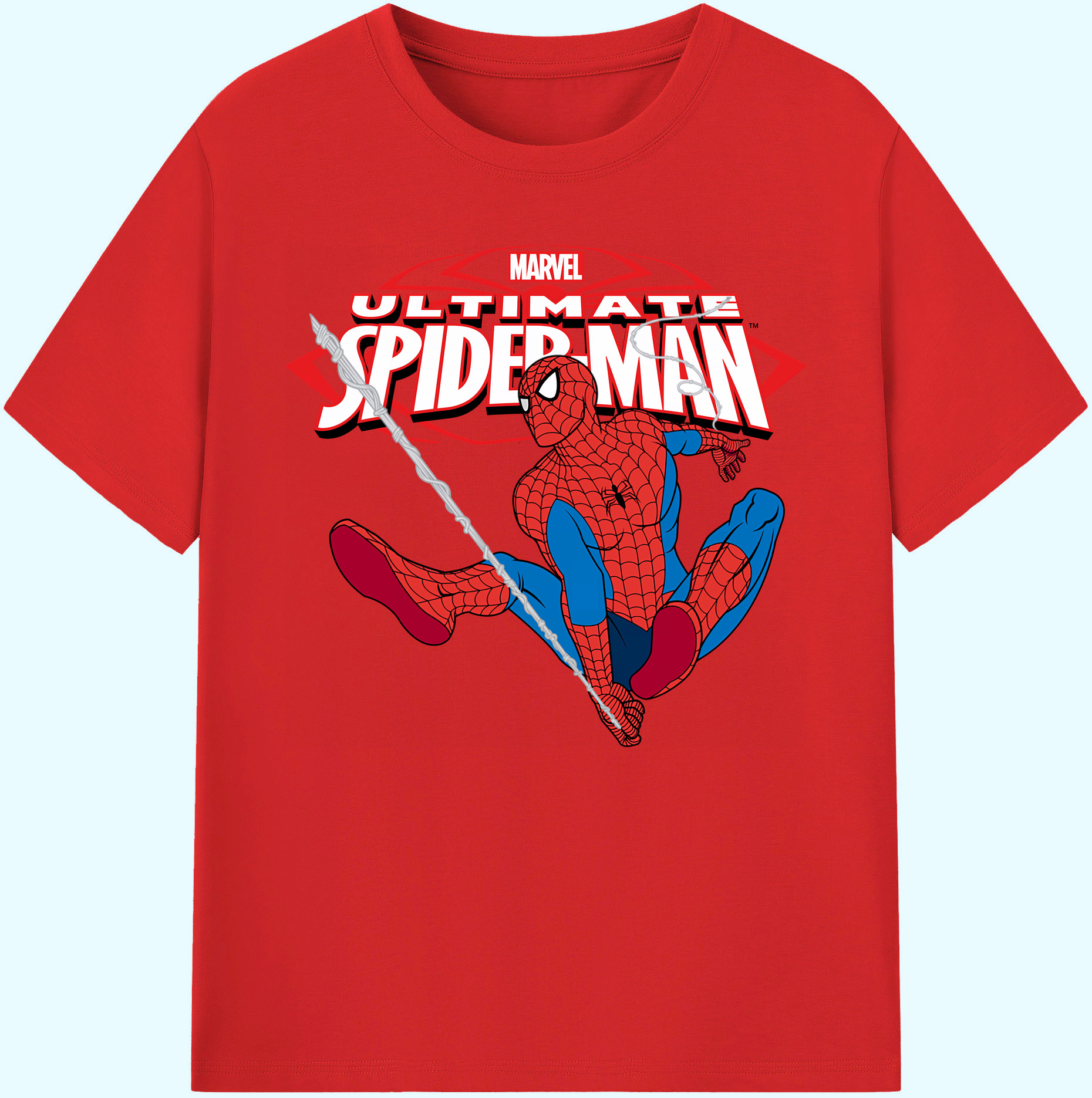 （画像用） Spider Man スパイダーマン 綿100％ メンズ半袖Tシャツ｜肌触りやわらか＆通気性
