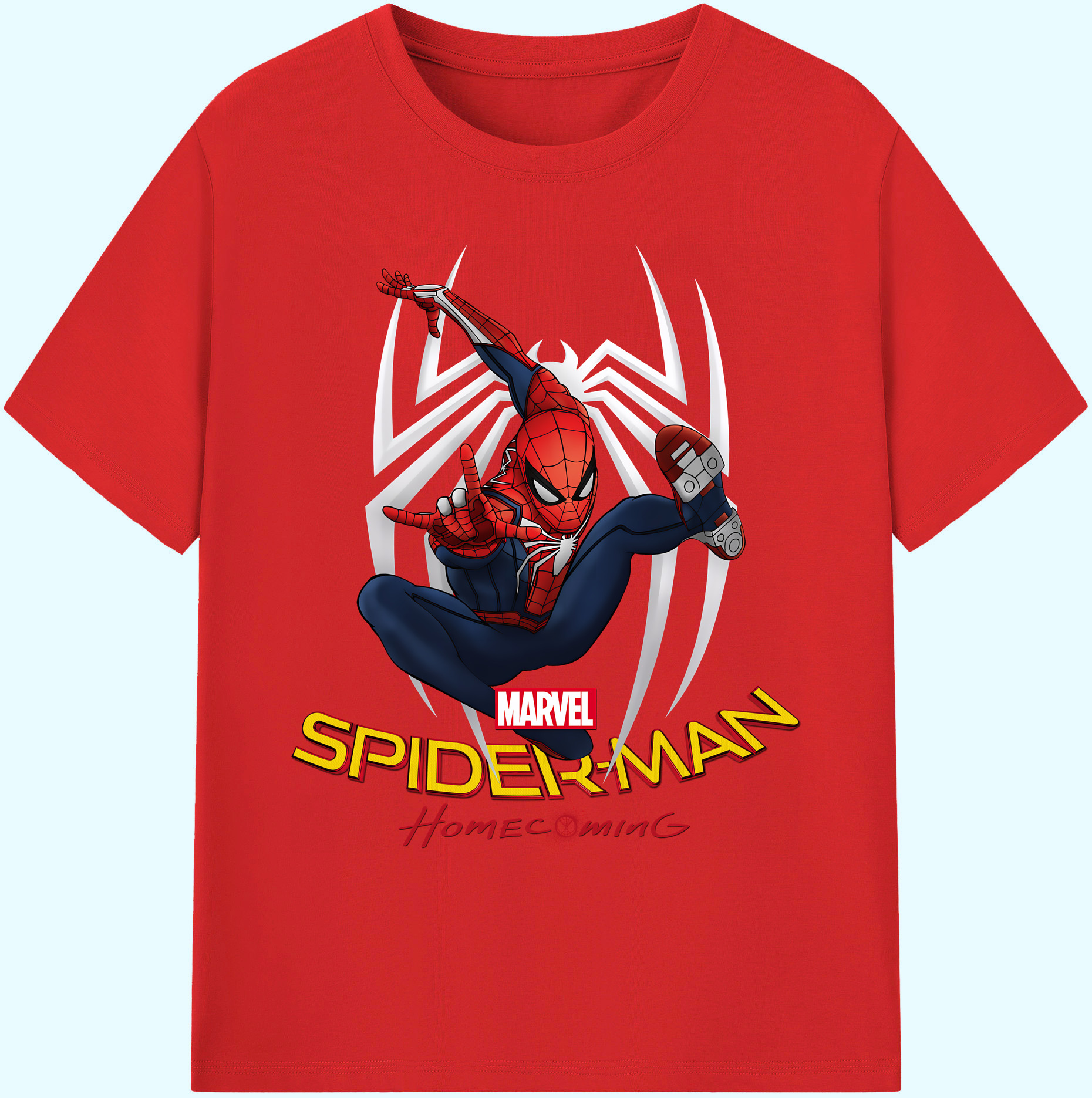 （画像用） Spider Man スパイダーマン 綿100％ メンズ半袖Tシャツ｜肌触りやわらか＆通気性