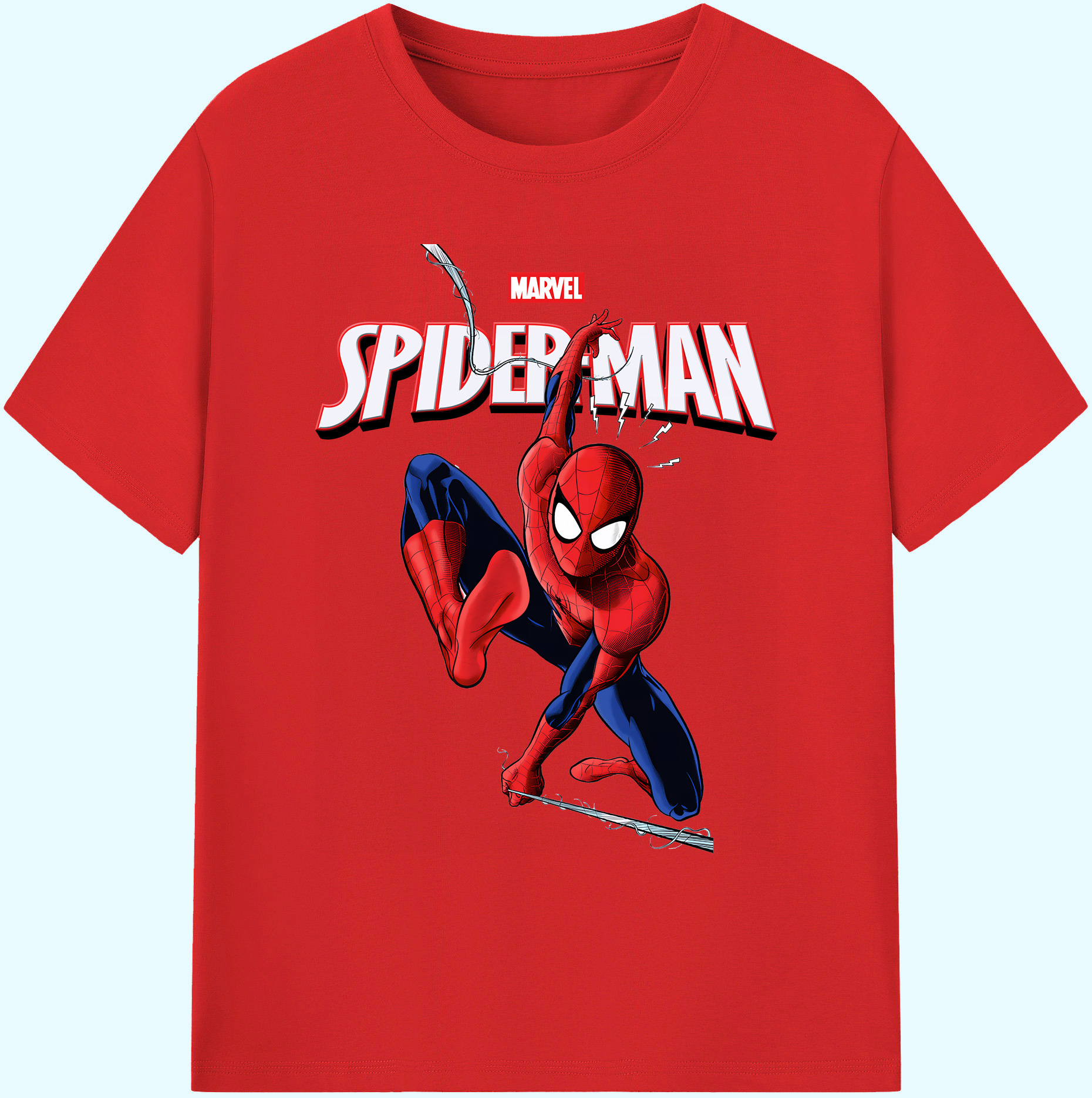 （画像用） Spider Man スパイダーマン 綿100％ メンズ半袖Tシャツ｜肌触りやわらか＆通気性