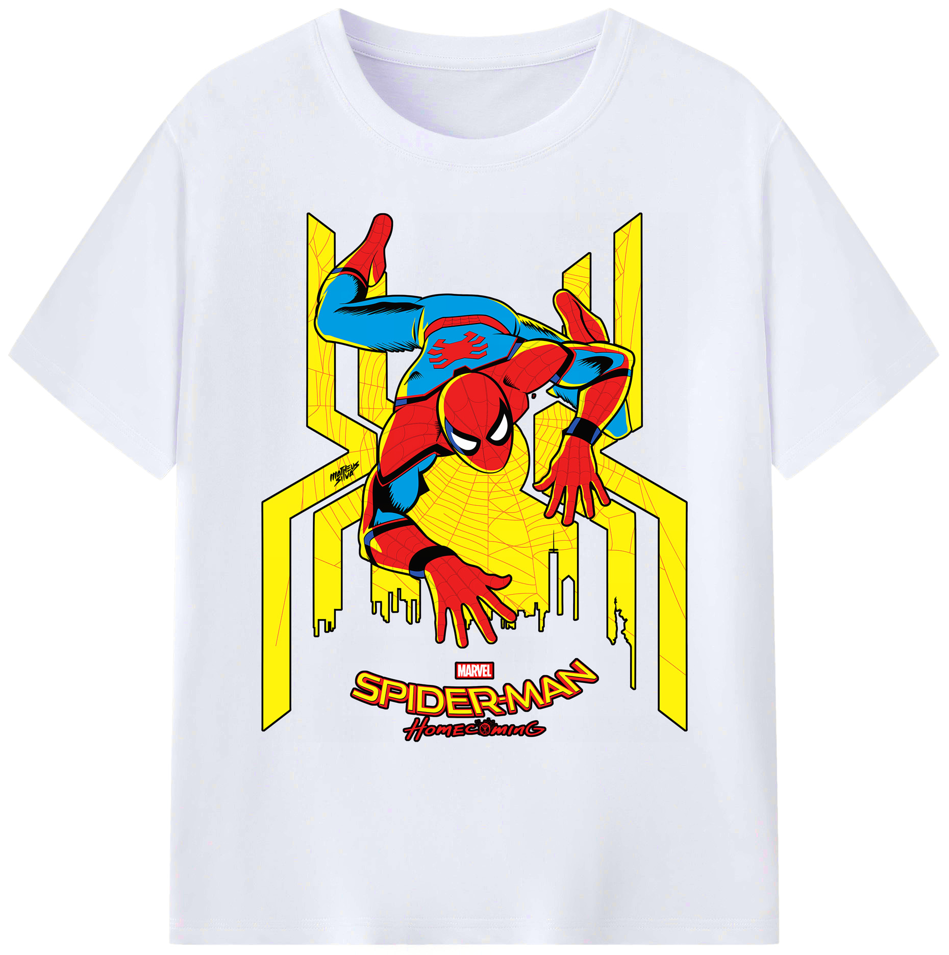 （画像用） Spider Man スパイダーマン 綿100％ メンズ半袖Tシャツ｜肌触りやわらか＆通気性