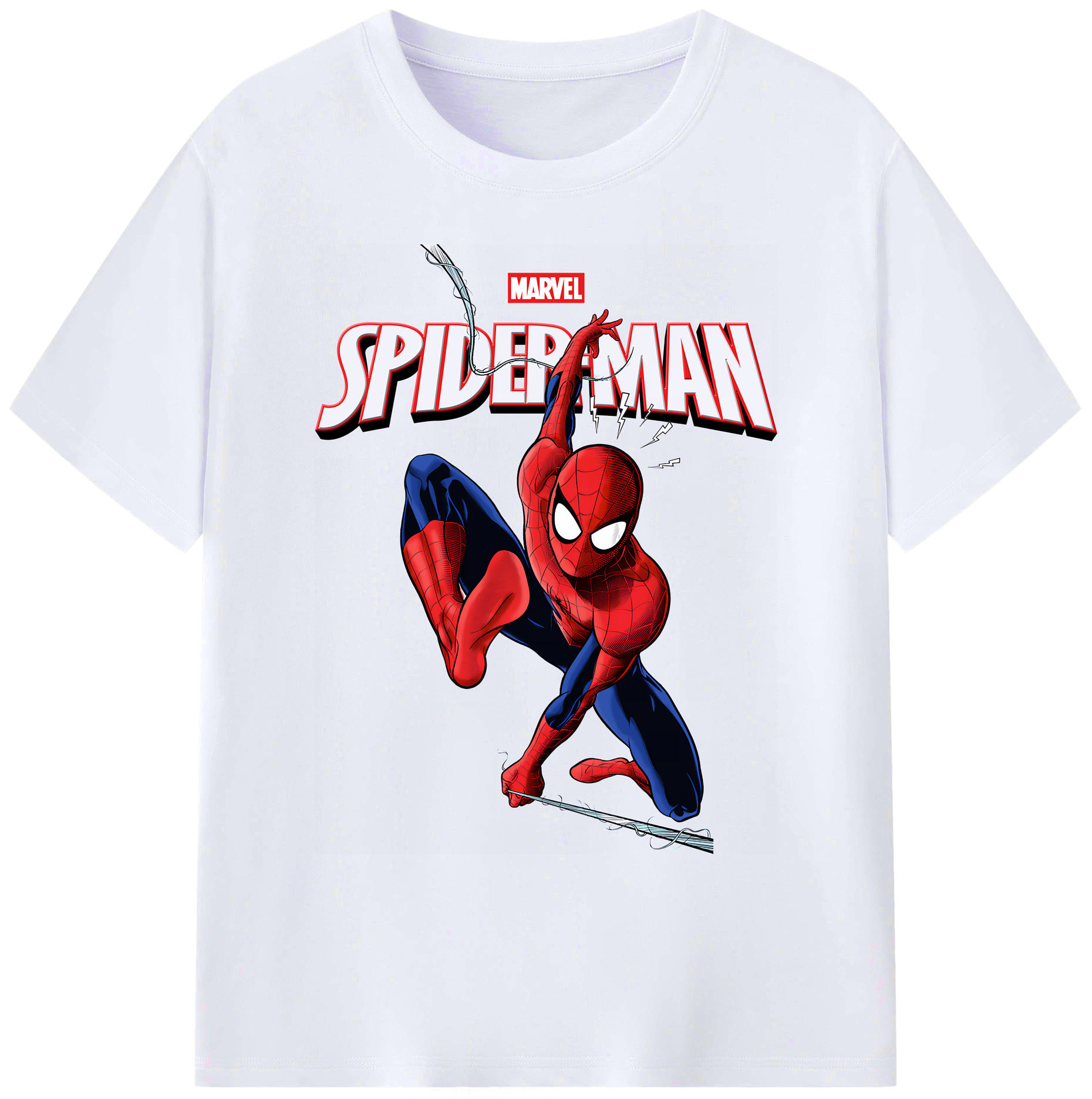 （画像用） Spider Man スパイダーマン 綿100％ メンズ半袖Tシャツ｜肌触りやわらか＆通気性