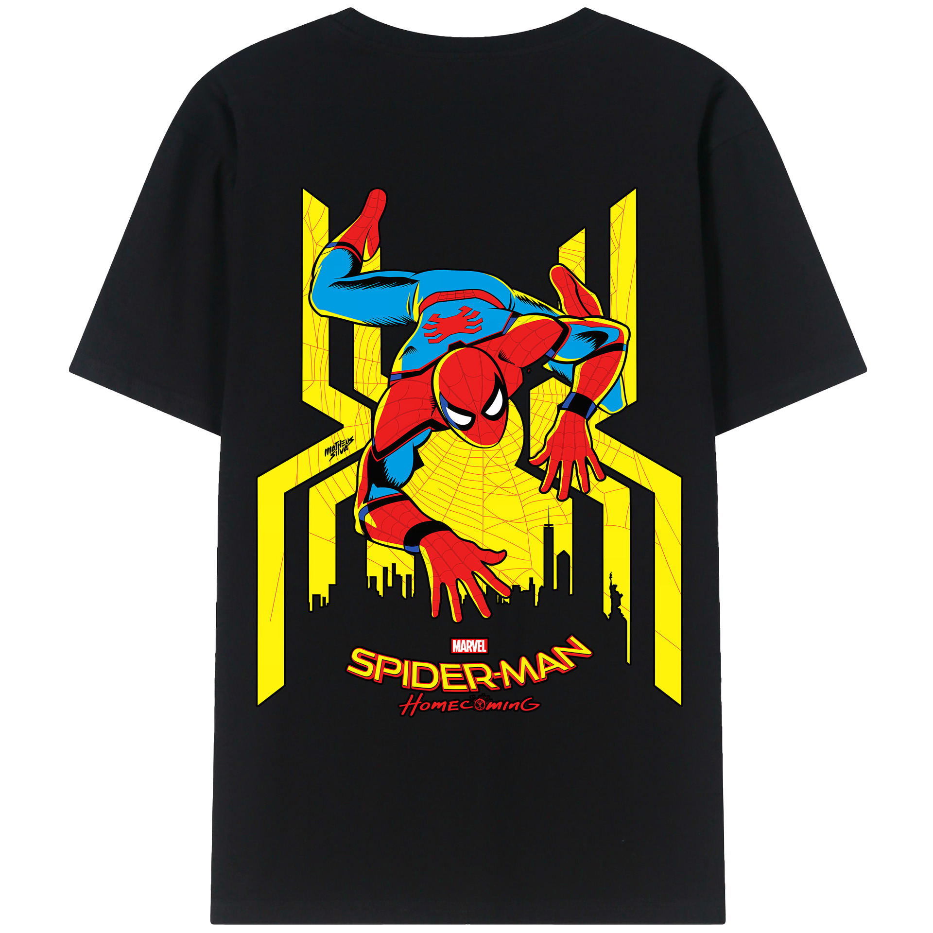 （画像用） Spider Man スパイダーマン レディース半袖Tシャツ(バックプリント)
