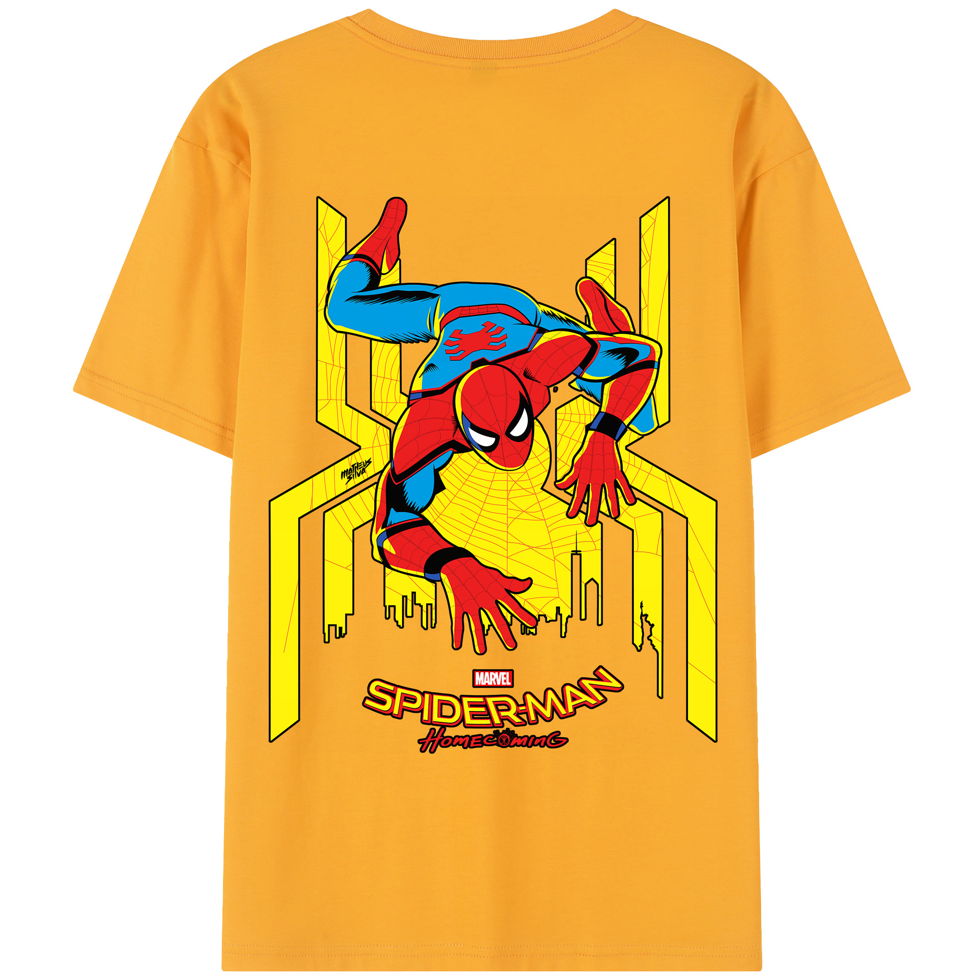 （画像用） Spider Man スパイダーマン レディース半袖Tシャツ(バックプリント)