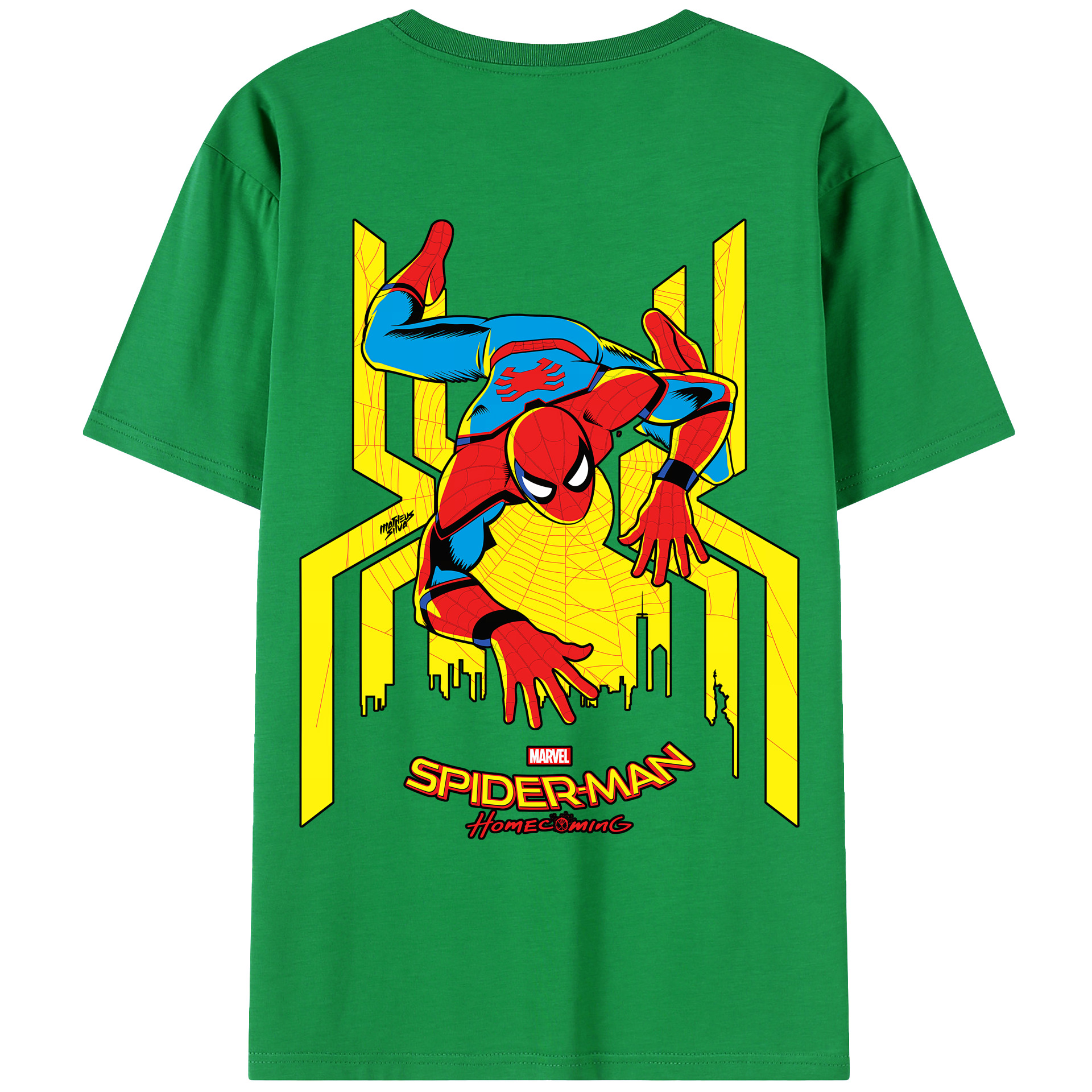 （画像用） Spider Man スパイダーマン レディース半袖Tシャツ(バックプリント)