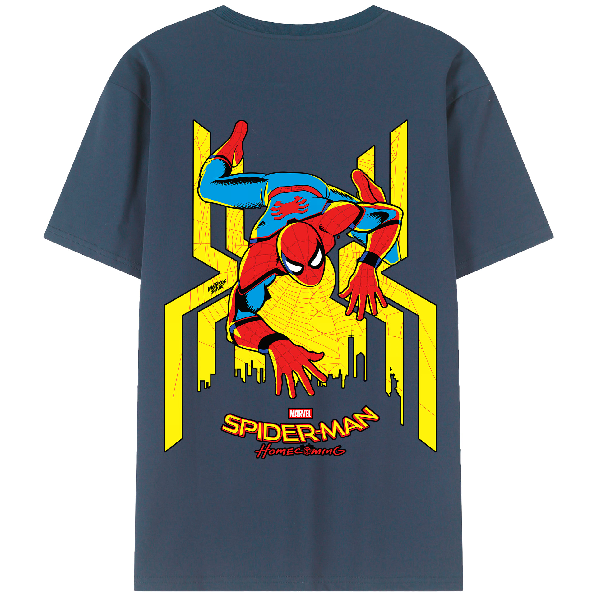 （画像用） Spider Man スパイダーマン レディース半袖Tシャツ(バックプリント)