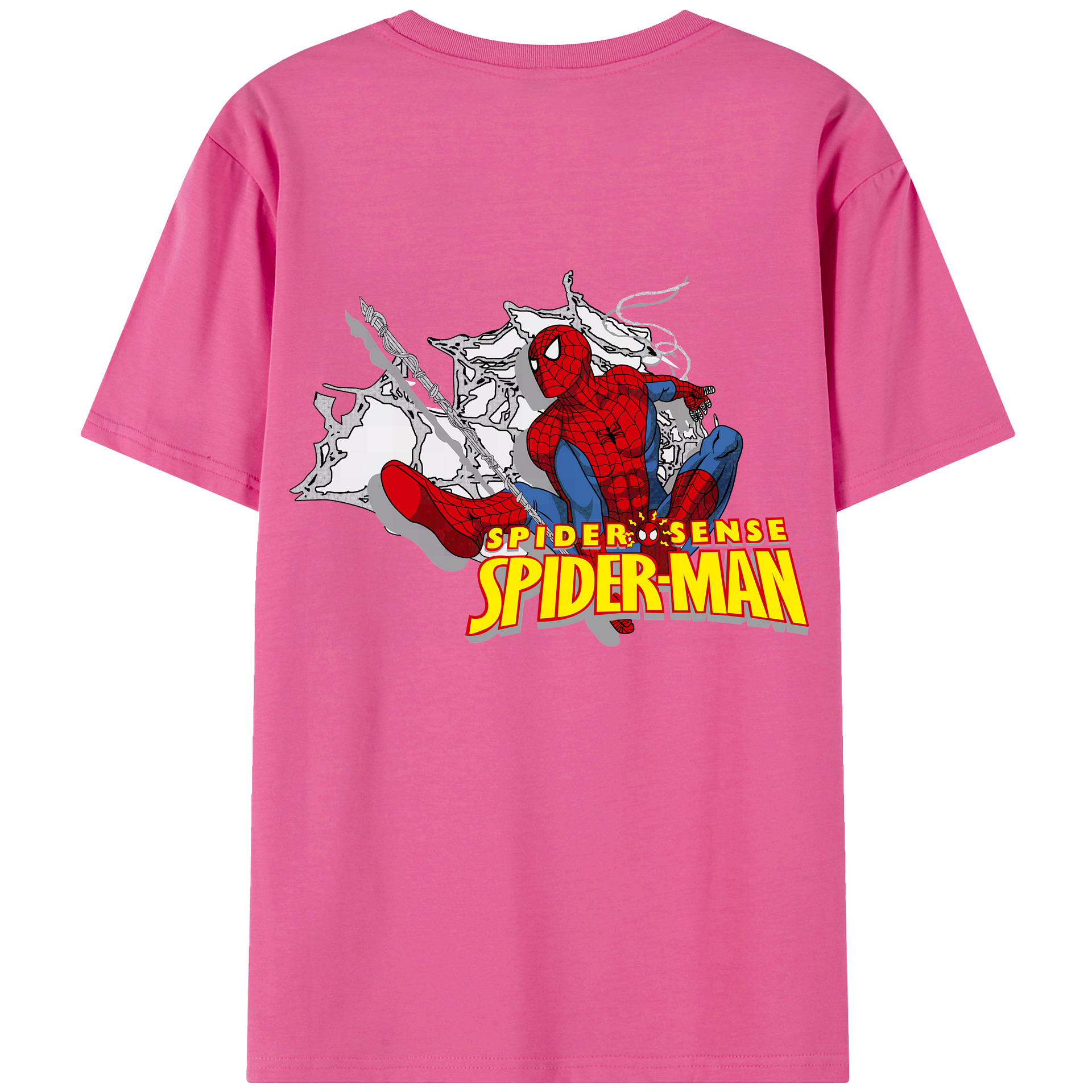 （画像用） Spider Man スパイダーマン レディース半袖Tシャツ(バックプリント)