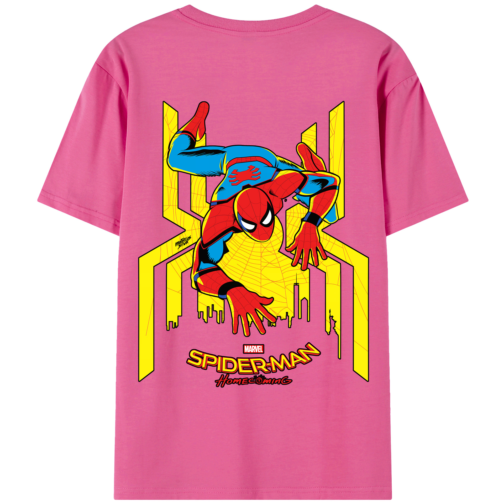 （画像用） Spider Man スパイダーマン レディース半袖Tシャツ(バックプリント)