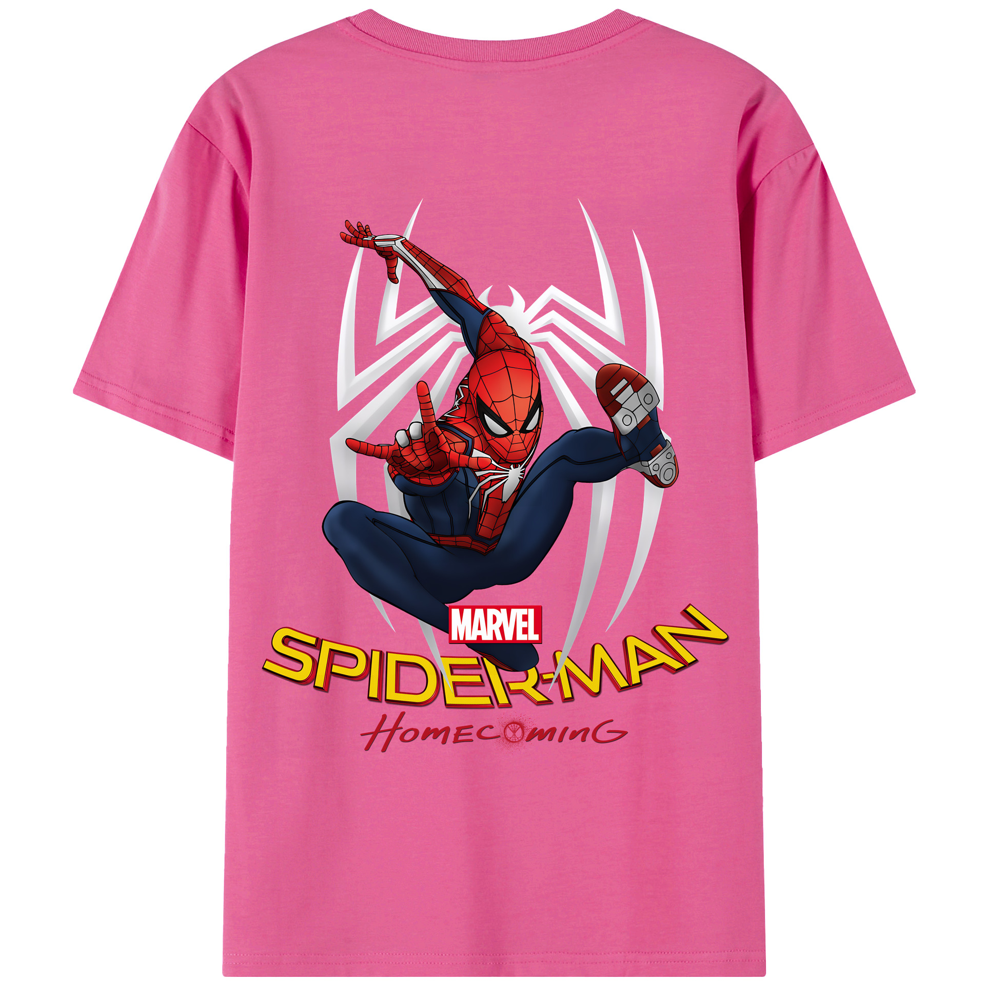 （画像用） Spider Man スパイダーマン レディース半袖Tシャツ(バックプリント)