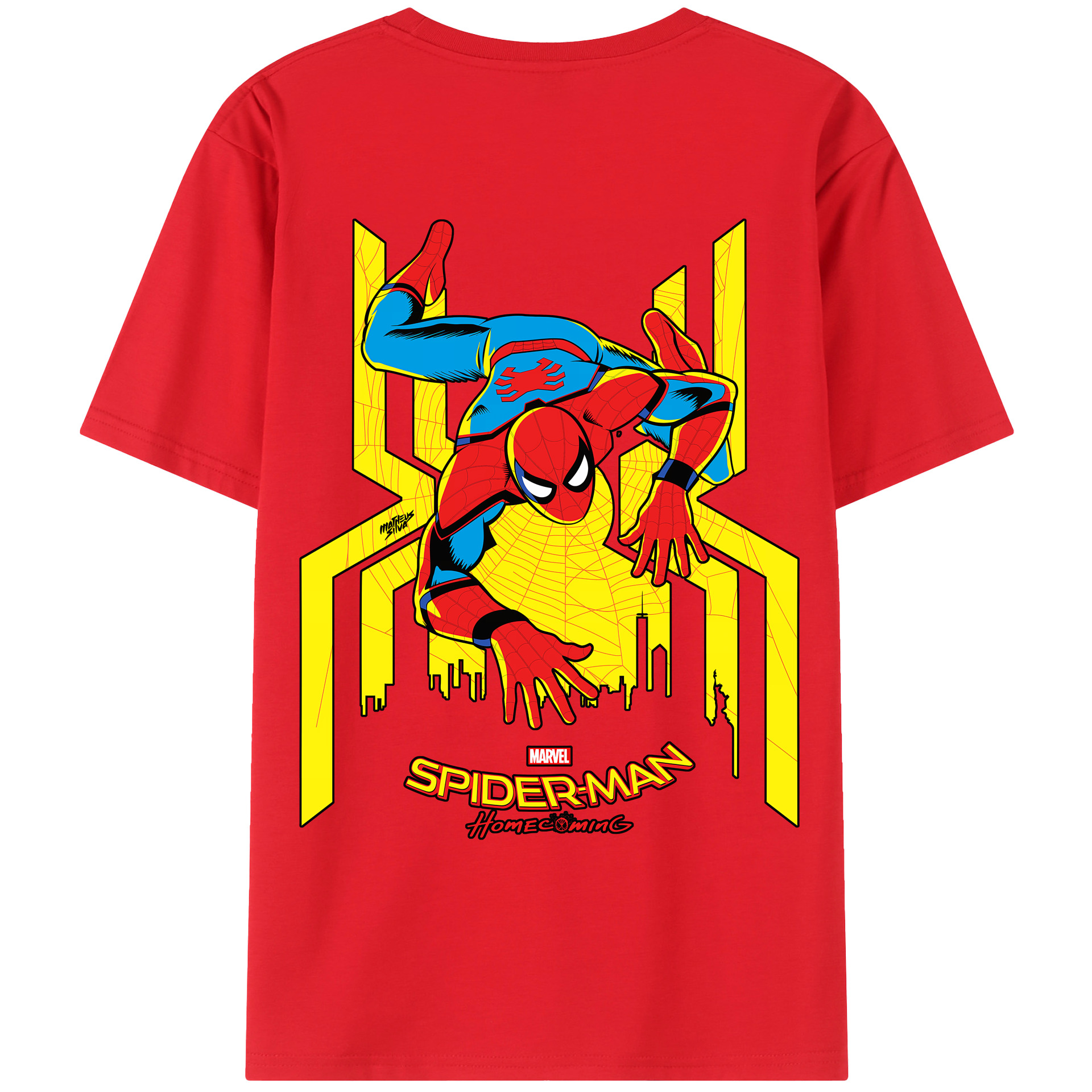（画像用） Spider Man スパイダーマン レディース半袖Tシャツ(バックプリント)