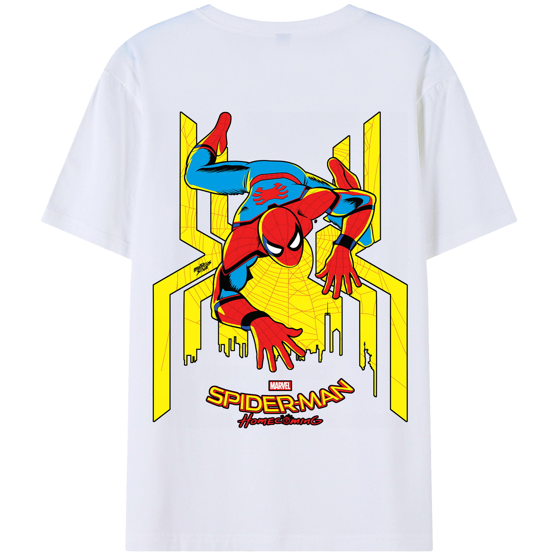 （画像用） Spider Man スパイダーマン レディース半袖Tシャツ(バックプリント)