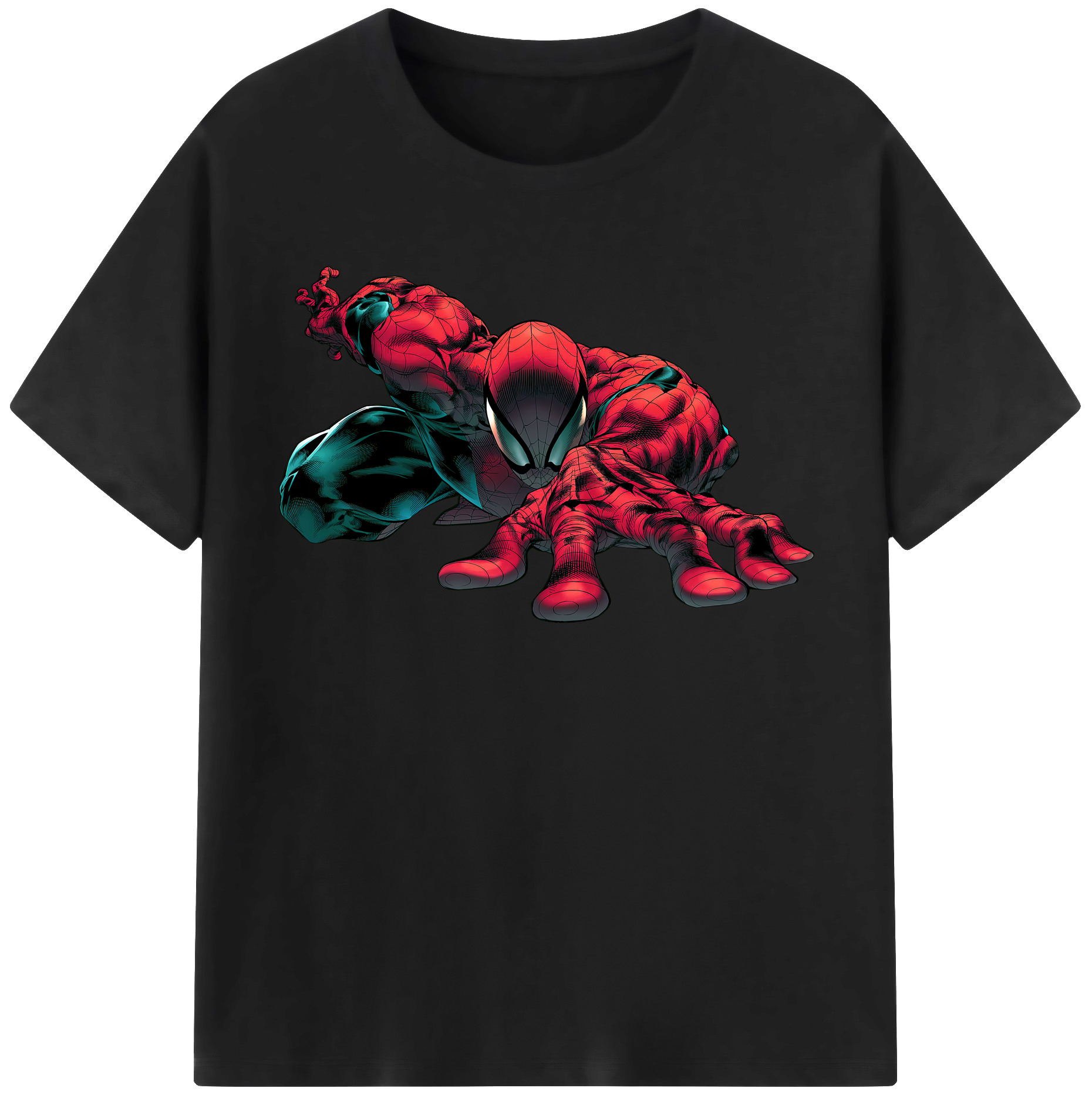 （画像用） Spider Man スパイダーマン レディースカジュアルプリントTシャツ（綿100％）
