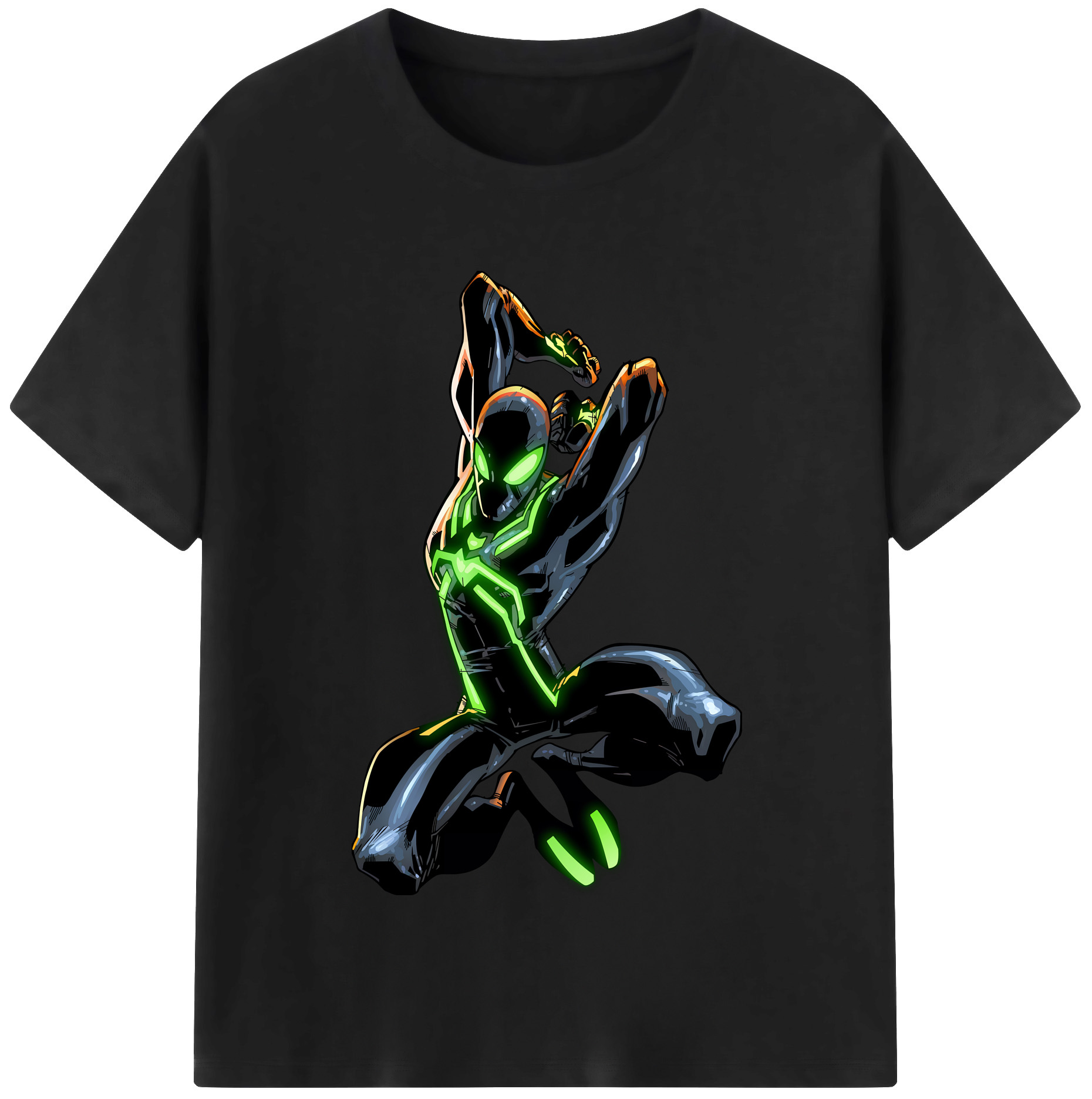 （画像用） Spider Man スパイダーマン レディースカジュアルプリントTシャツ（綿100％）