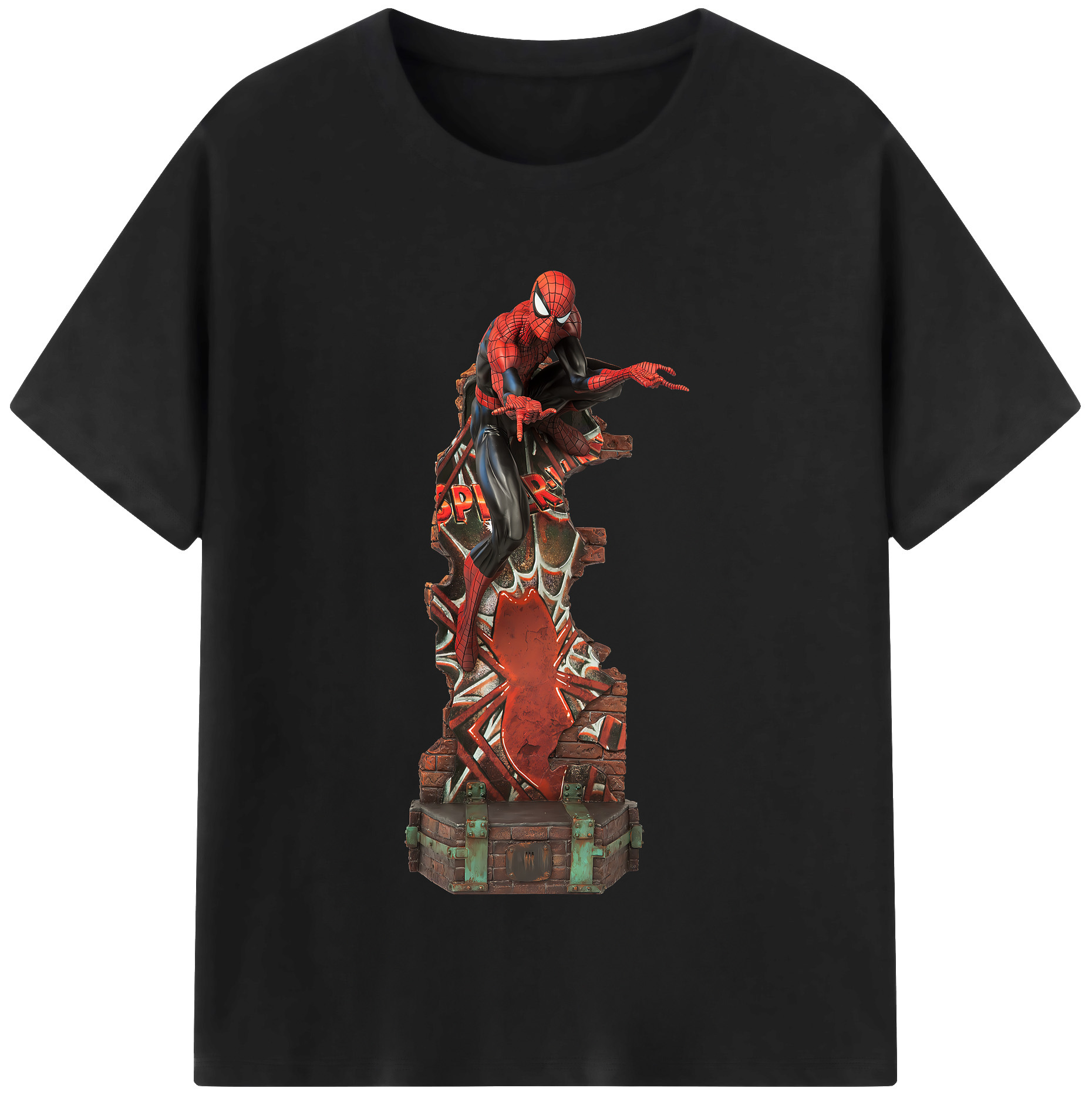 （画像用） Spider Man スパイダーマン レディースカジュアルプリントTシャツ（綿100％）