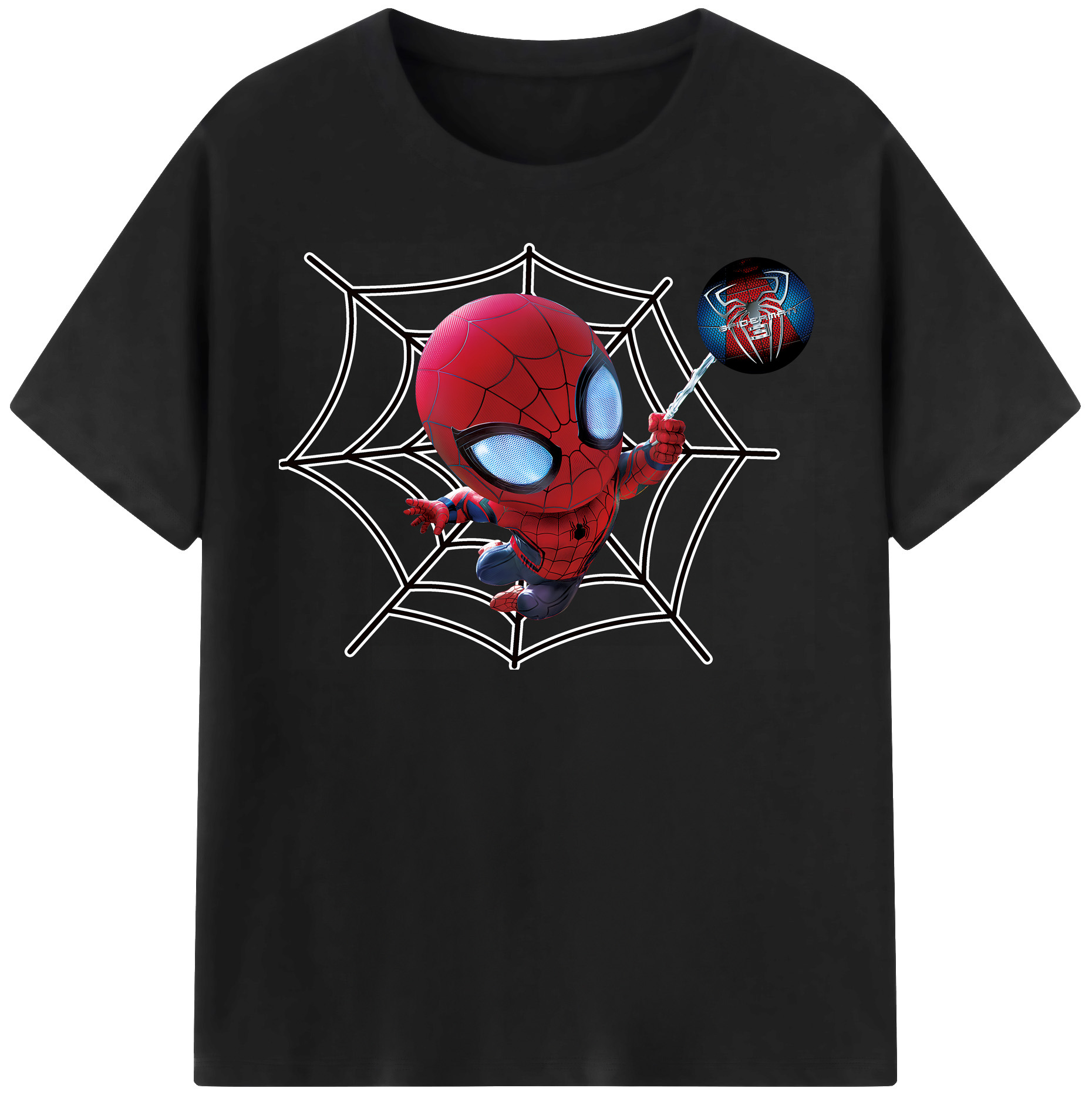 （画像用） Spider Man スパイダーマン レディースカジュアルプリントTシャツ（綿100％）