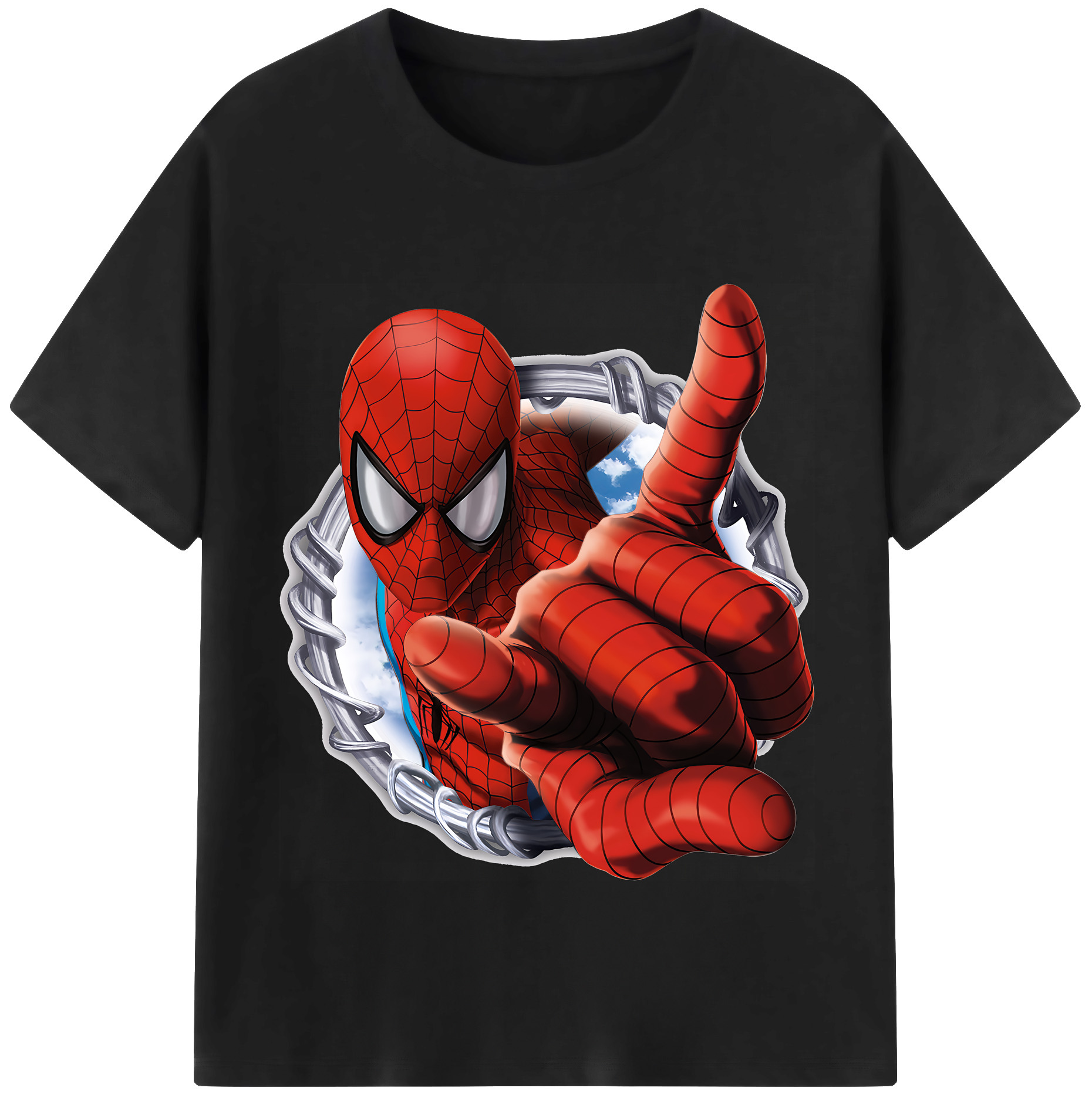 （画像用） Spider Man スパイダーマン レディースカジュアルプリントTシャツ（綿100％）