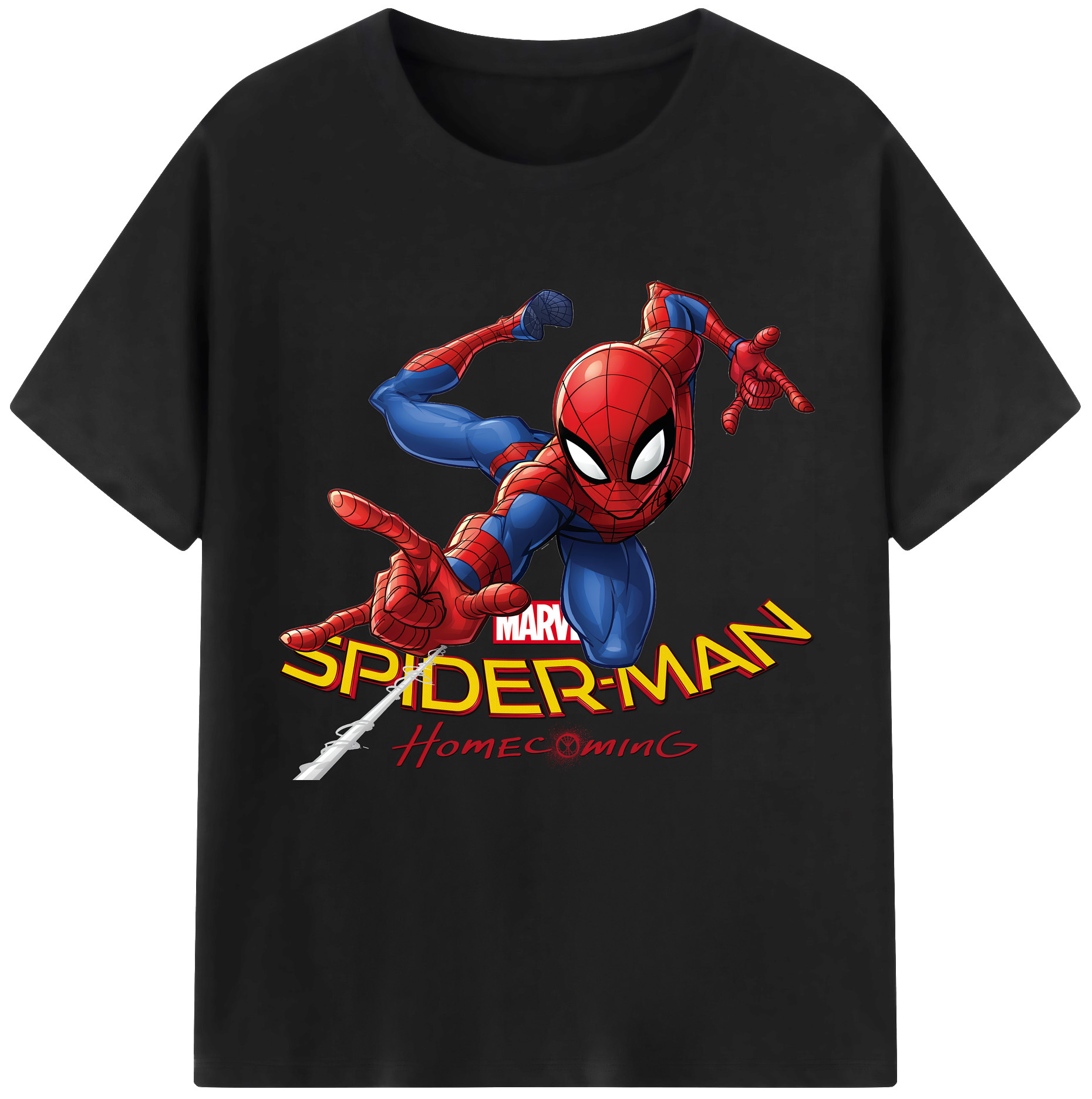 Spider Man スパイダーマン レディースカジュアルプリントTシャツ（綿100％）