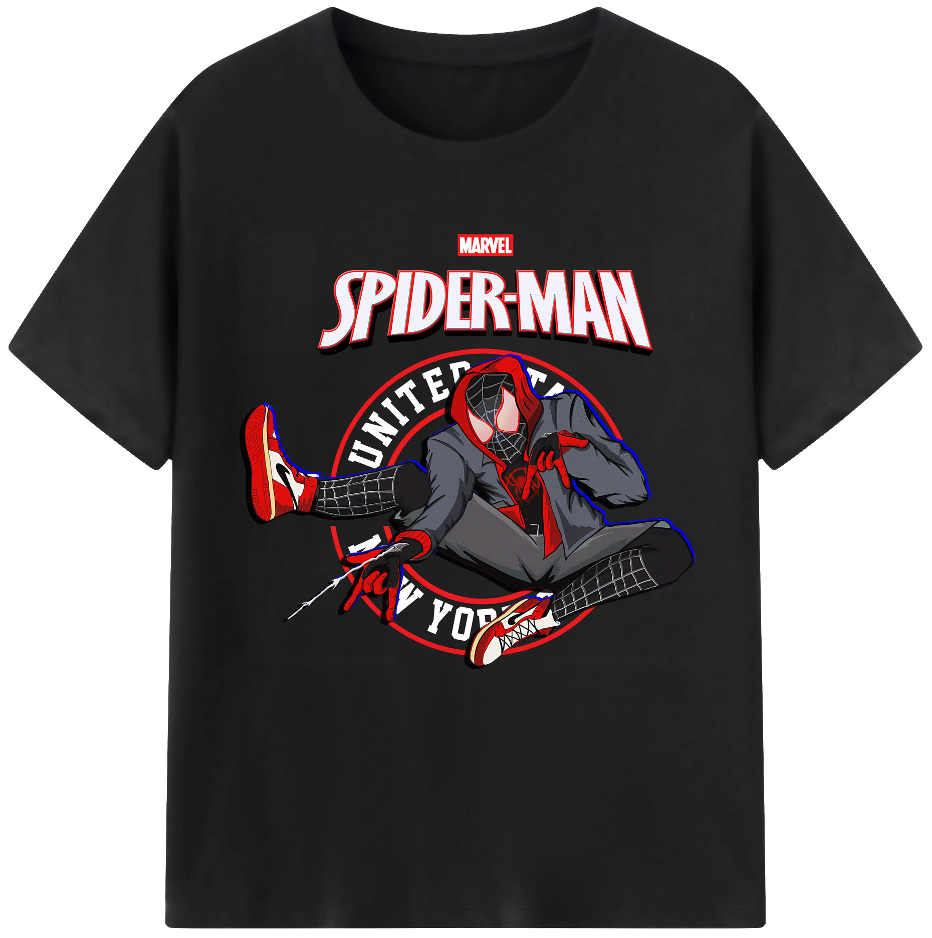 （画像用） Spider Man スパイダーマン レディースカジュアルプリントTシャツ（綿100％）