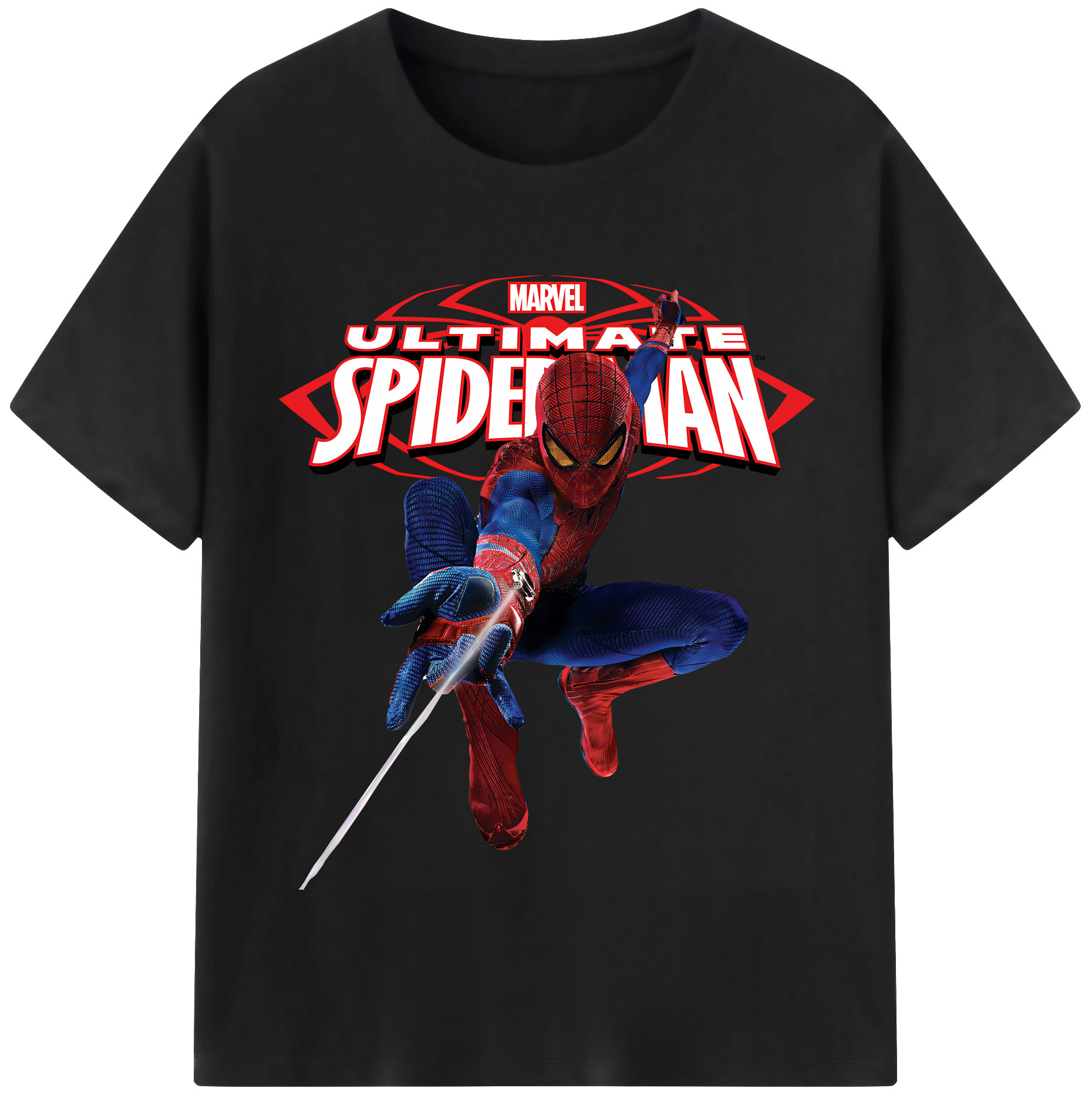 （画像用） Spider Man スパイダーマン レディースカジュアルプリントTシャツ（綿100％）