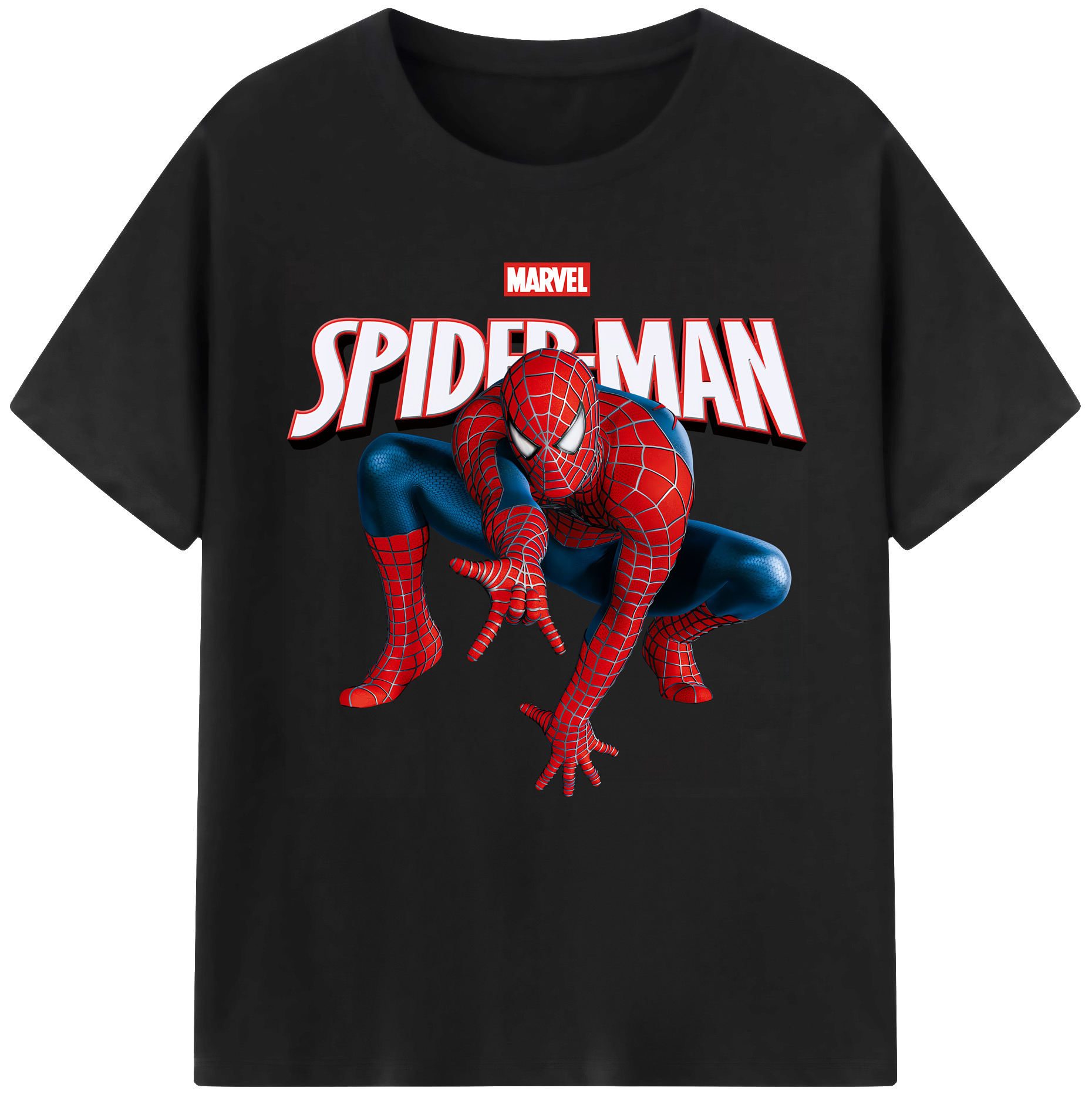 （画像用） Spider Man スパイダーマン レディースカジュアルプリントTシャツ（綿100％）