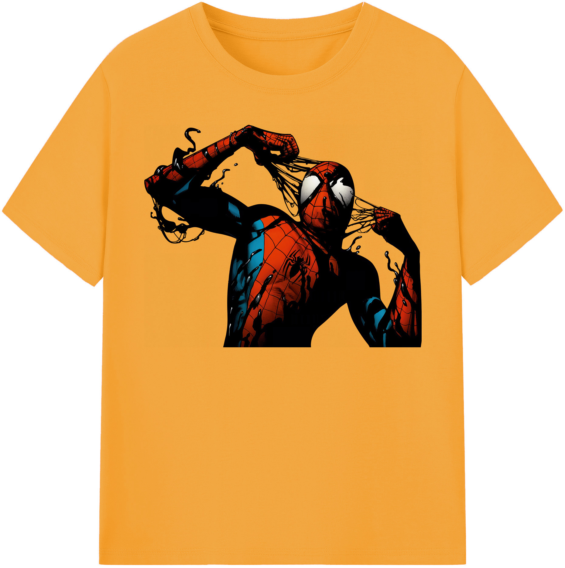 Spider Man スパイダーマン レディースカジュアルプリントTシャツ（綿100％）