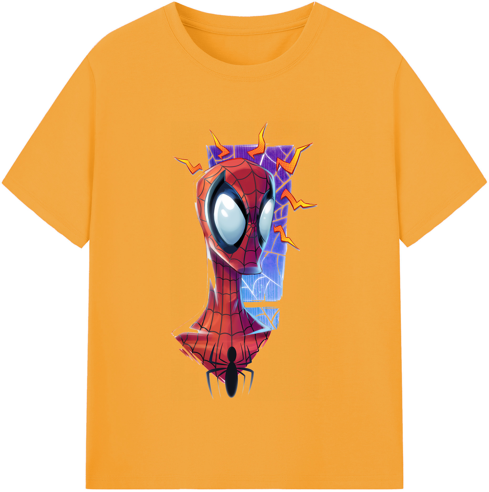 （画像用） Spider Man スパイダーマン レディースカジュアルプリントTシャツ（綿100％）