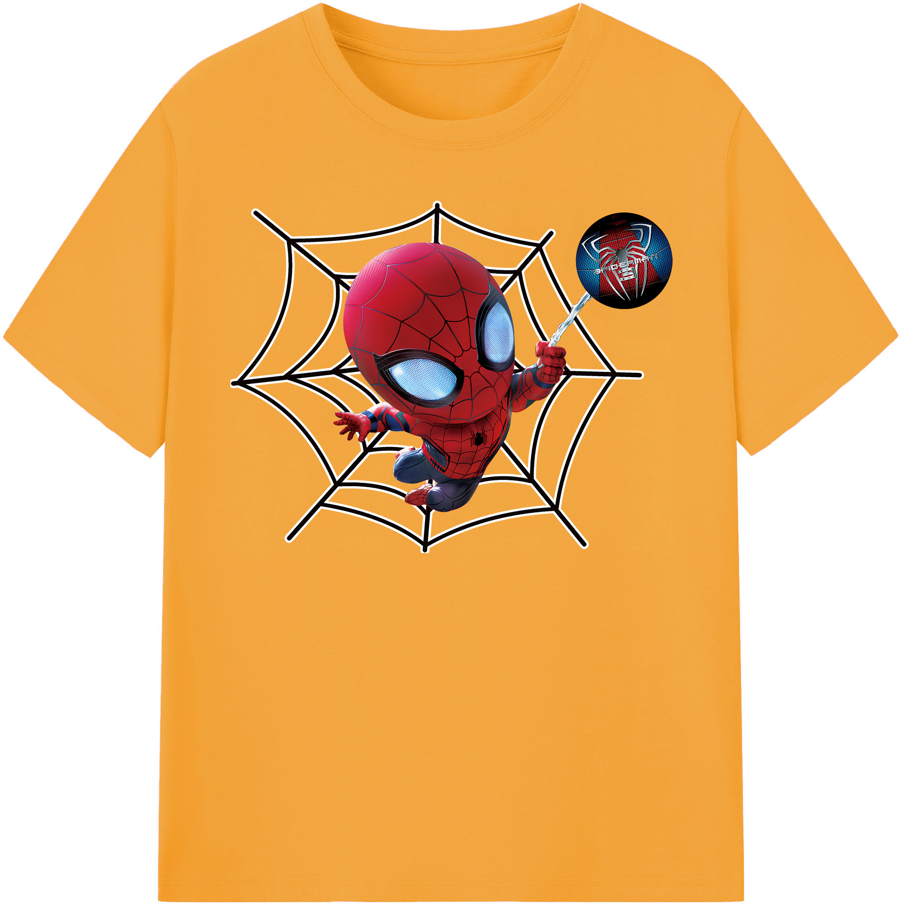 （画像用） Spider Man スパイダーマン レディースカジュアルプリントTシャツ（綿100％）